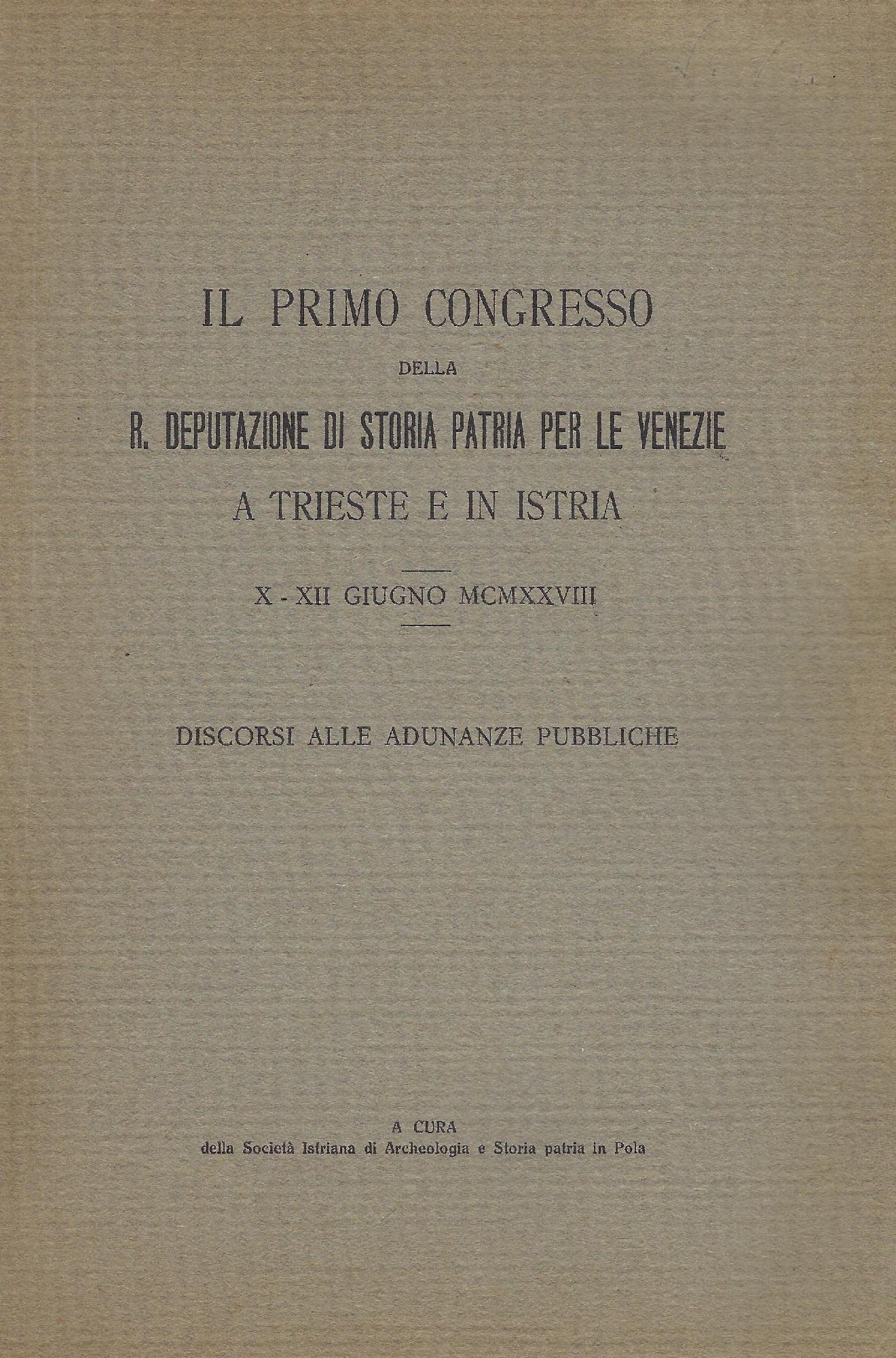 Il primo congresso della R. deputazione di storia patria per …