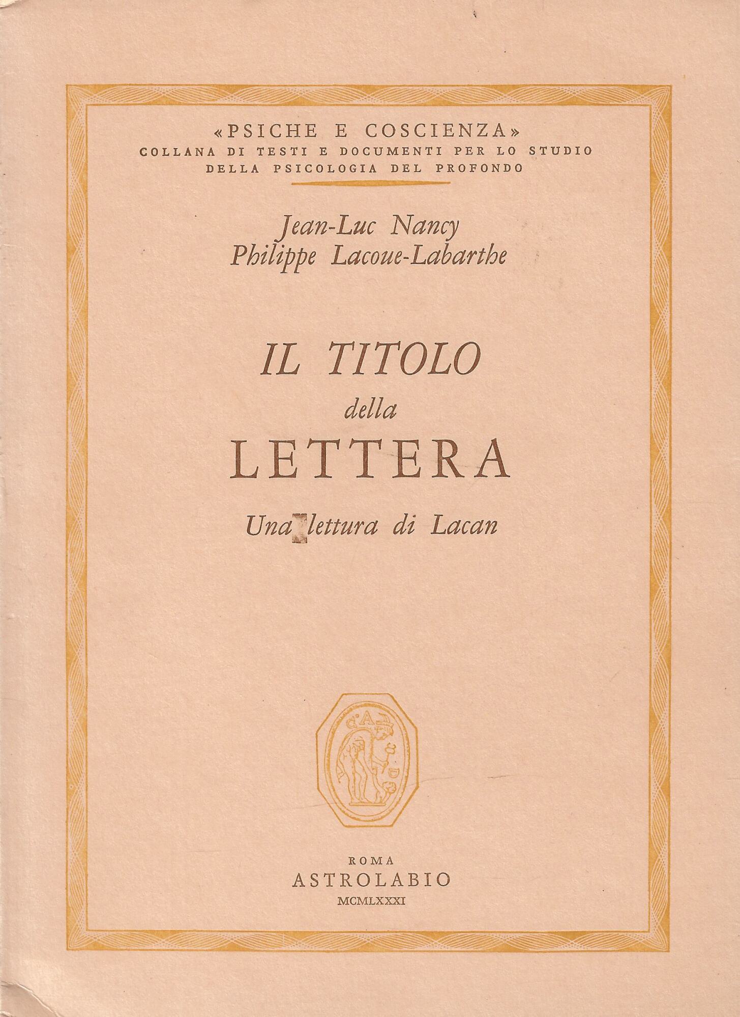 Il titolo della lettera. Una lettura di Lacan