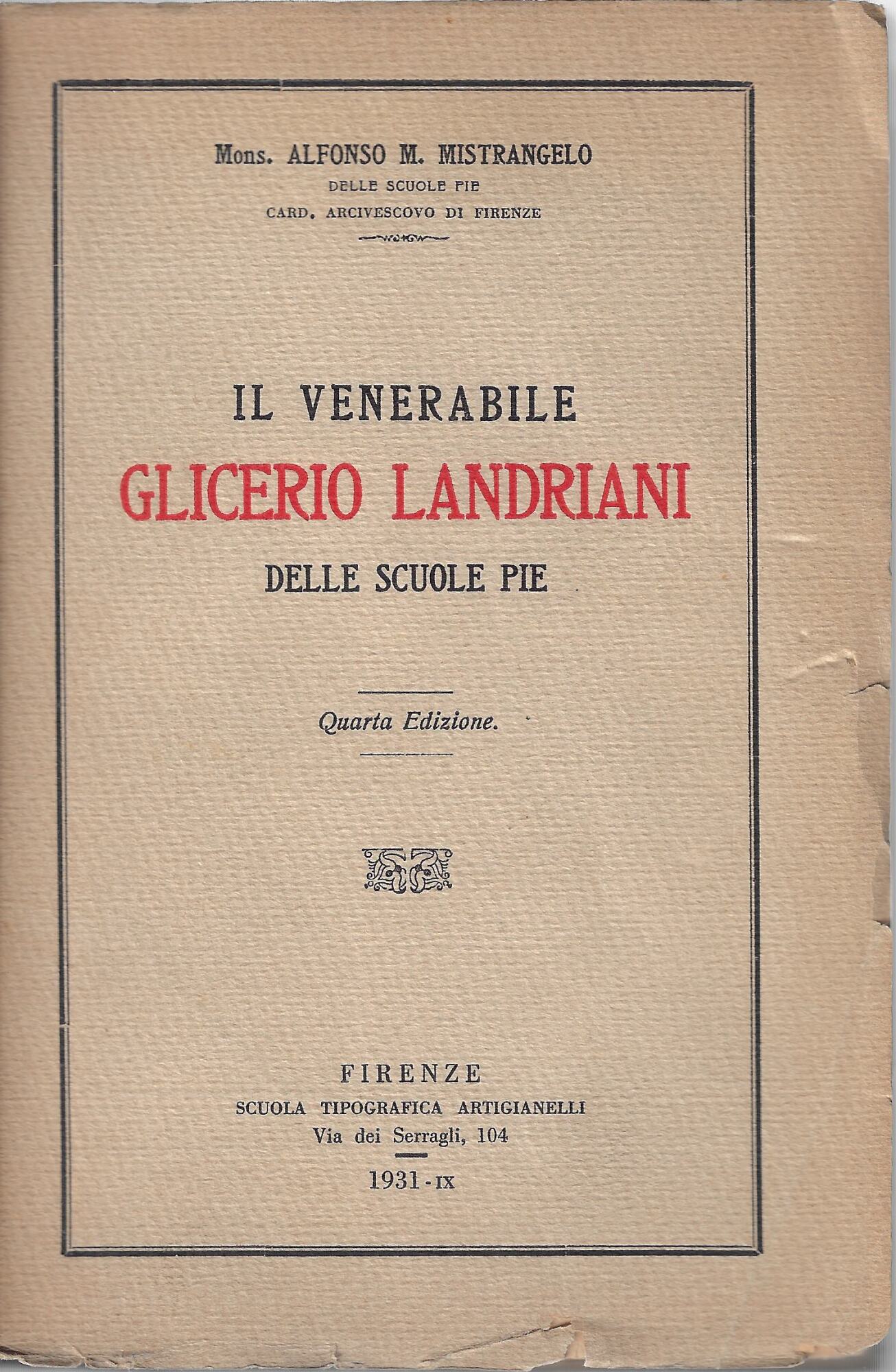 Il venerabile Glicerio Landriani delle scuole pie