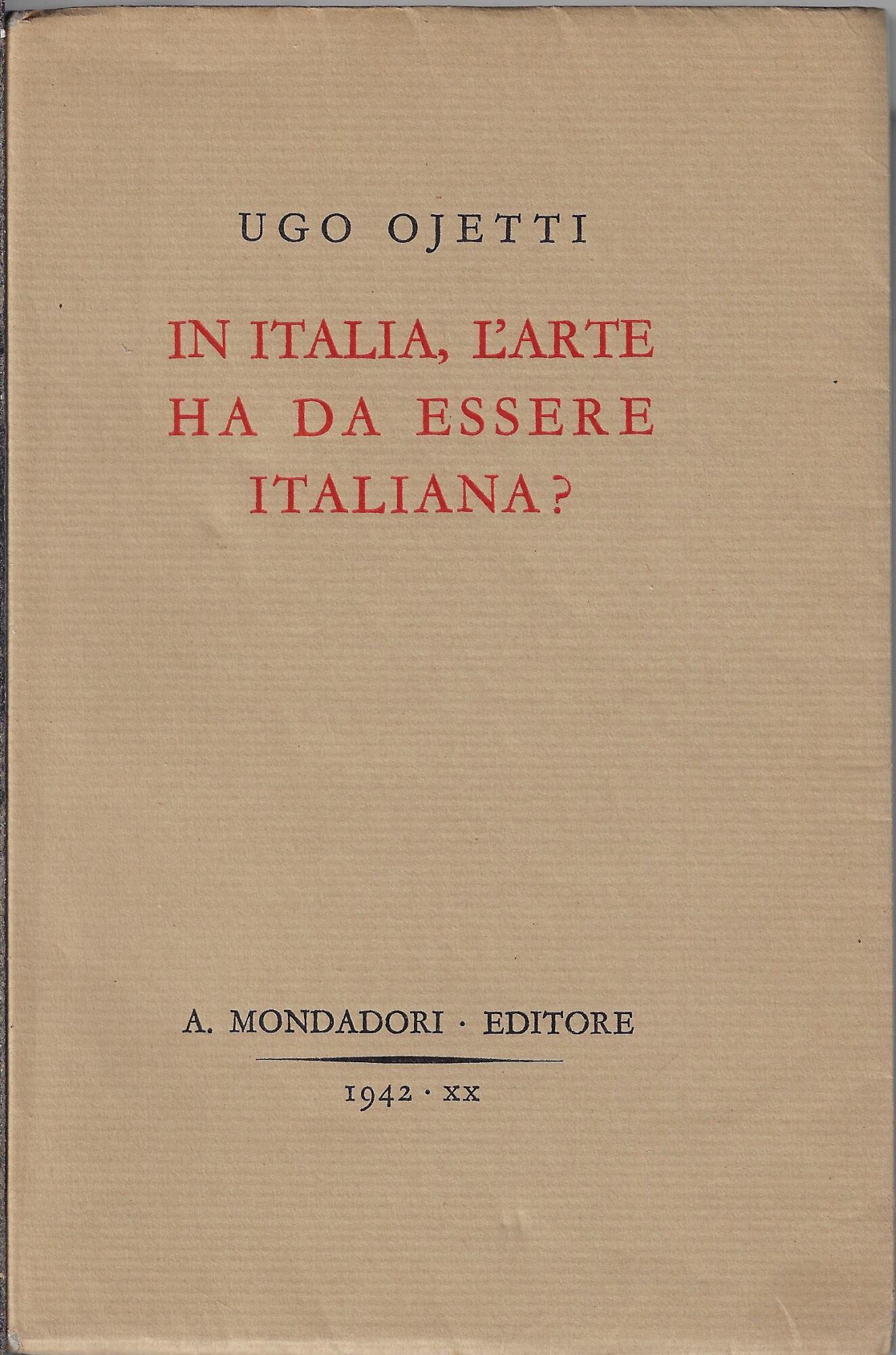 In Italia, l'arte ha da essere italiana?