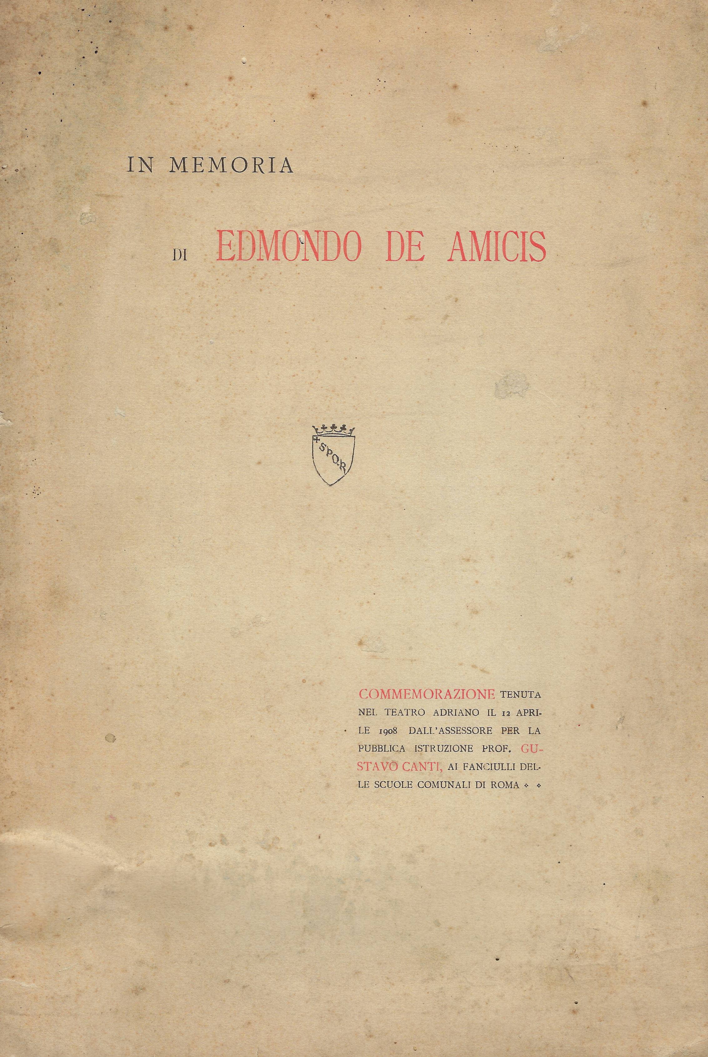 In memoria di Edmondo De Amicis