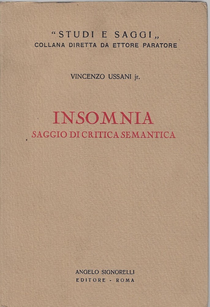 Insomnia : saggio di critica semantica