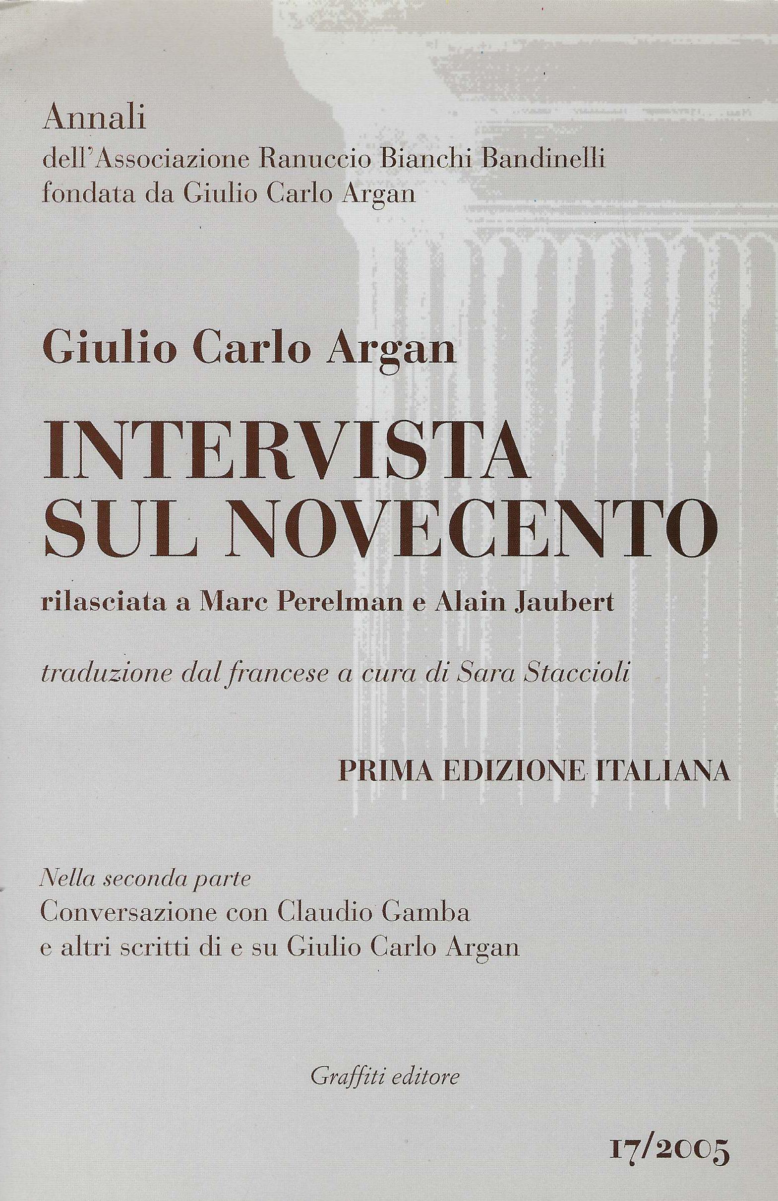 Intervista sul Novecento rilasciata a Marc Perelman e Alain Jaubert