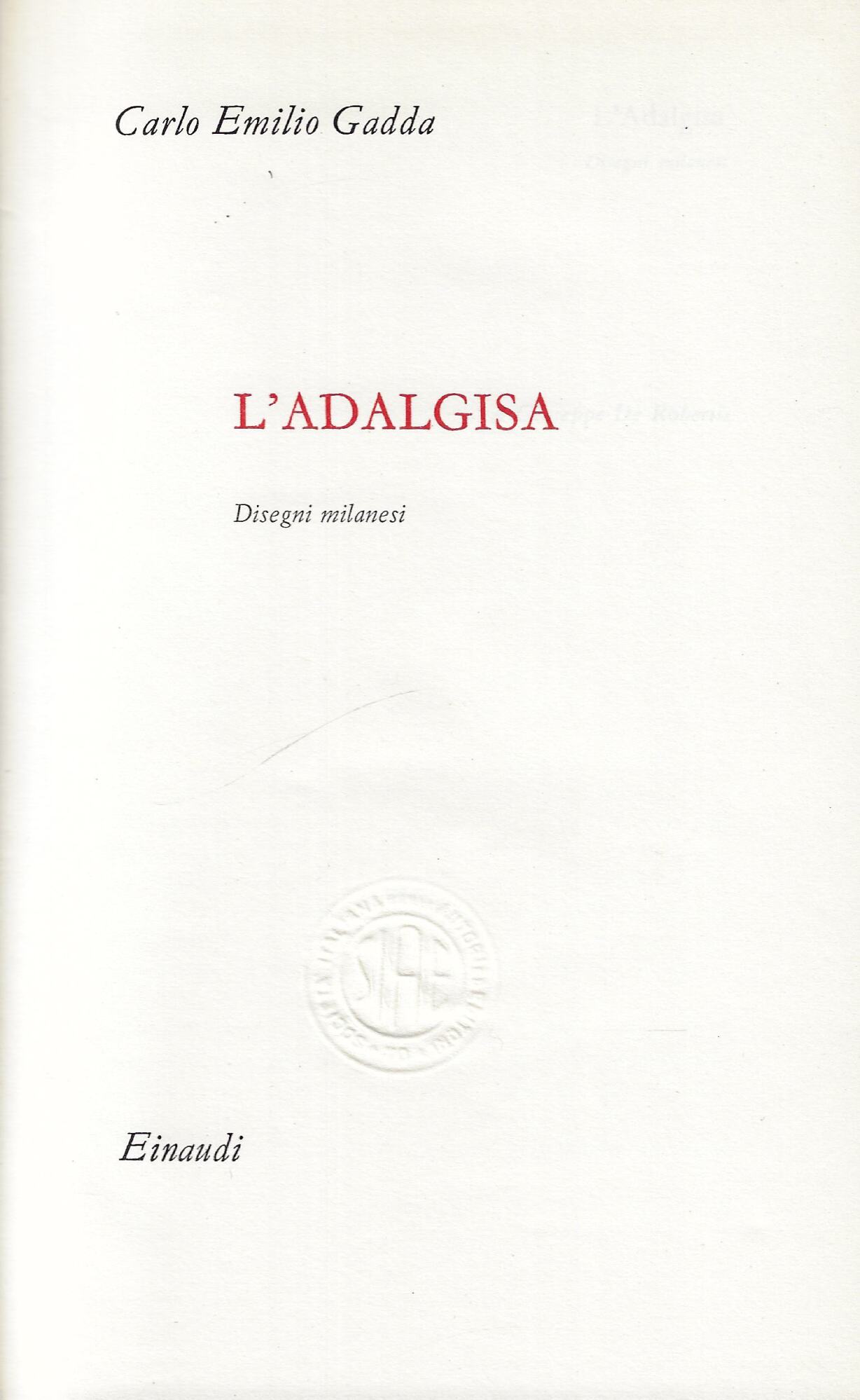 L'Adalgisa : disegni milanesi