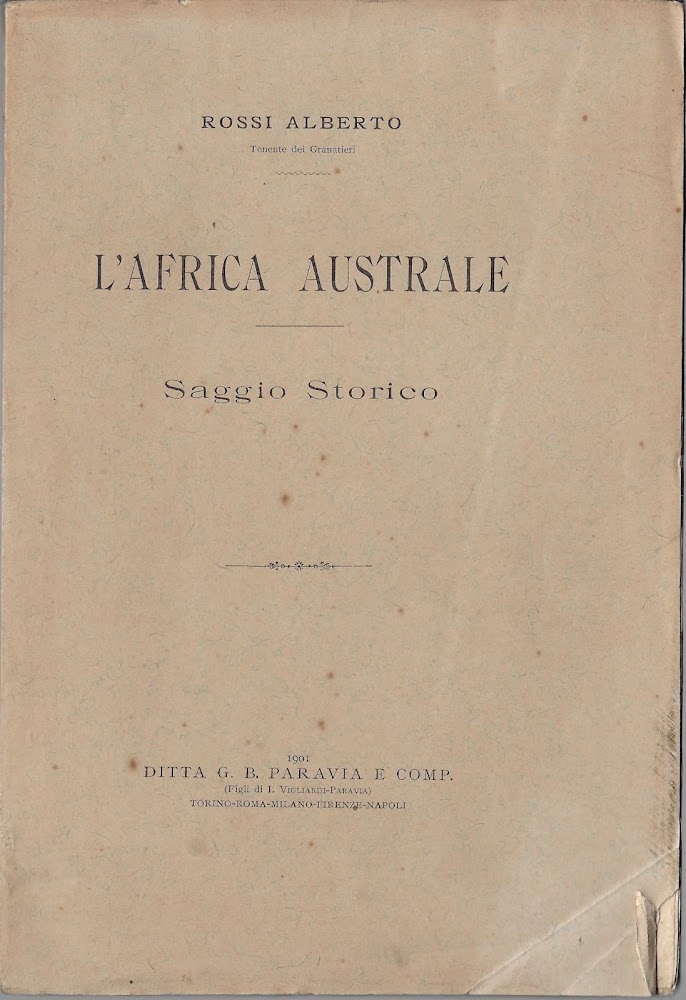 L' Africa australe : Saggio storico