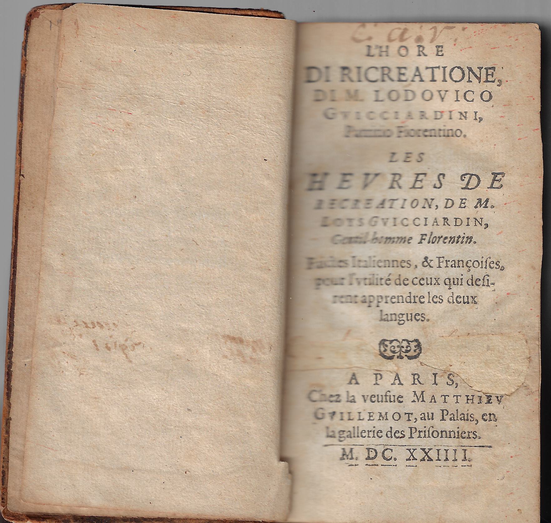 L'hore di ricreatione di M. Lodovico Guicciardini, Les heures de …