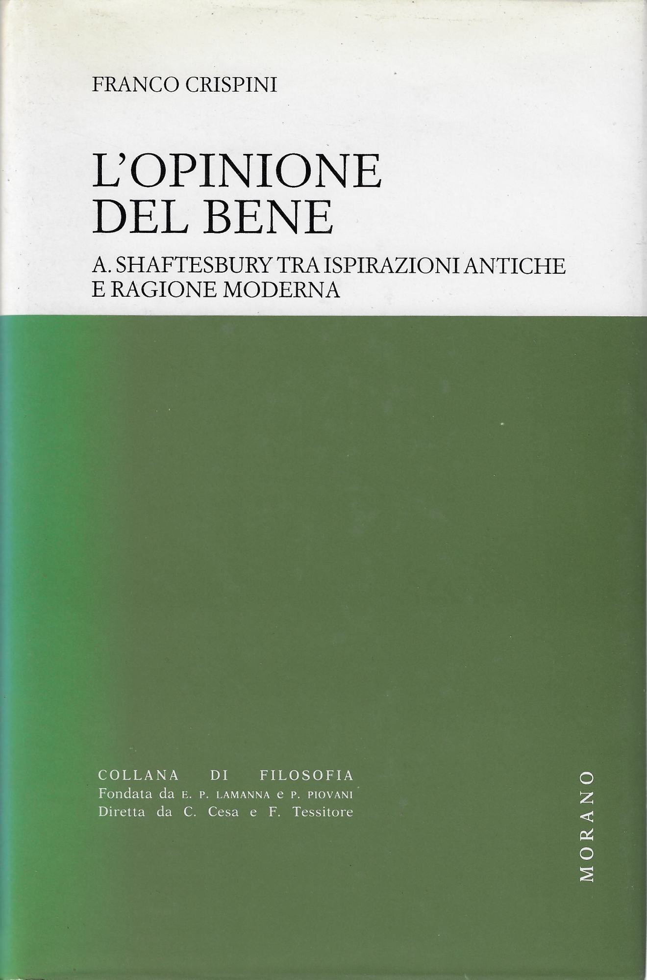 L' opinione del bene : A. Shaftesbury tra ispirazioni antiche …