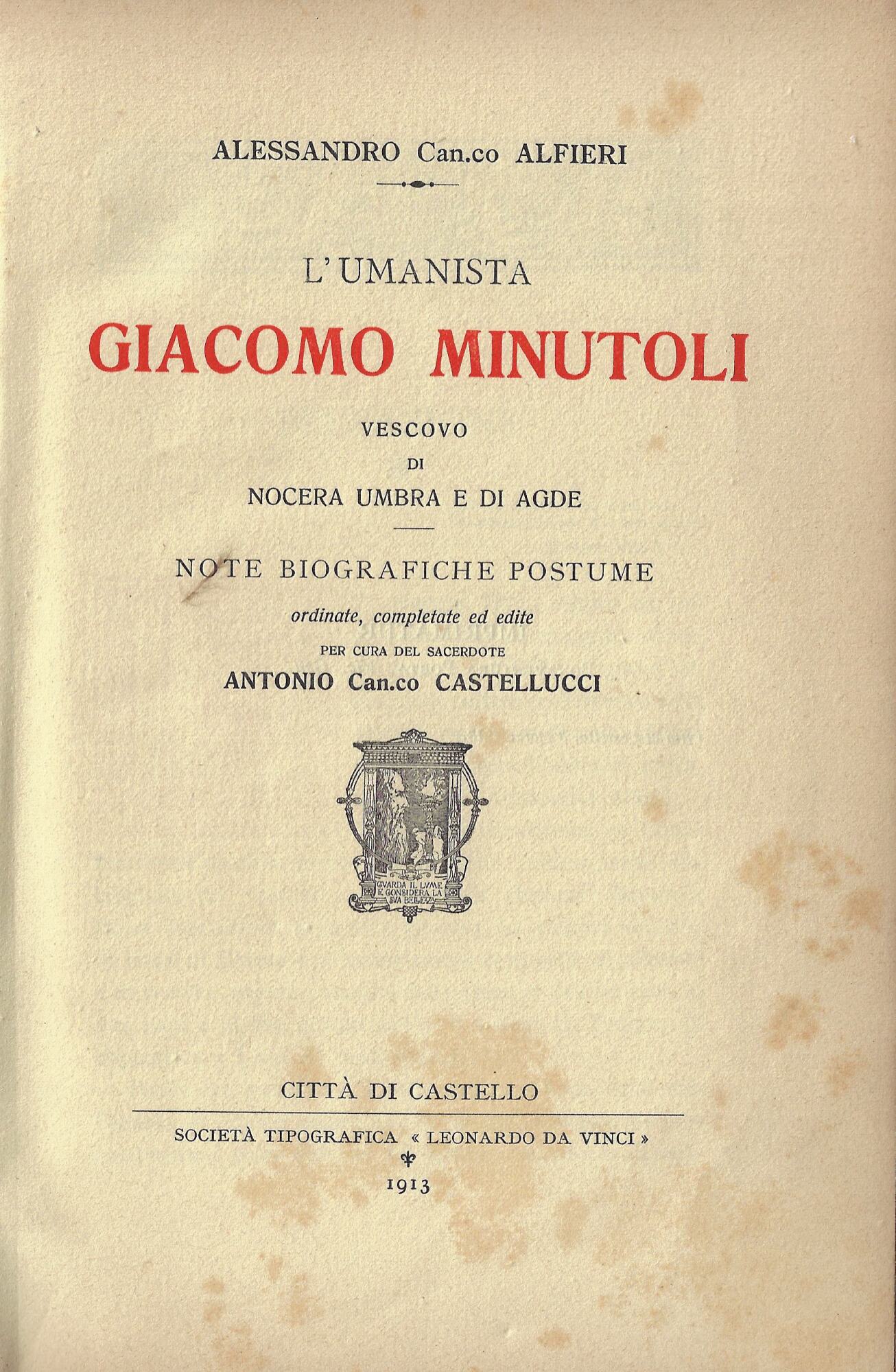 L'umanista Giacomo Minutoli : vescovo di Nocera Umbra e di …