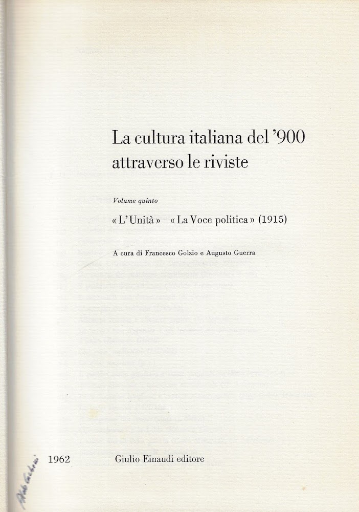 'L'Unità', 'La voce politica' (1915)
