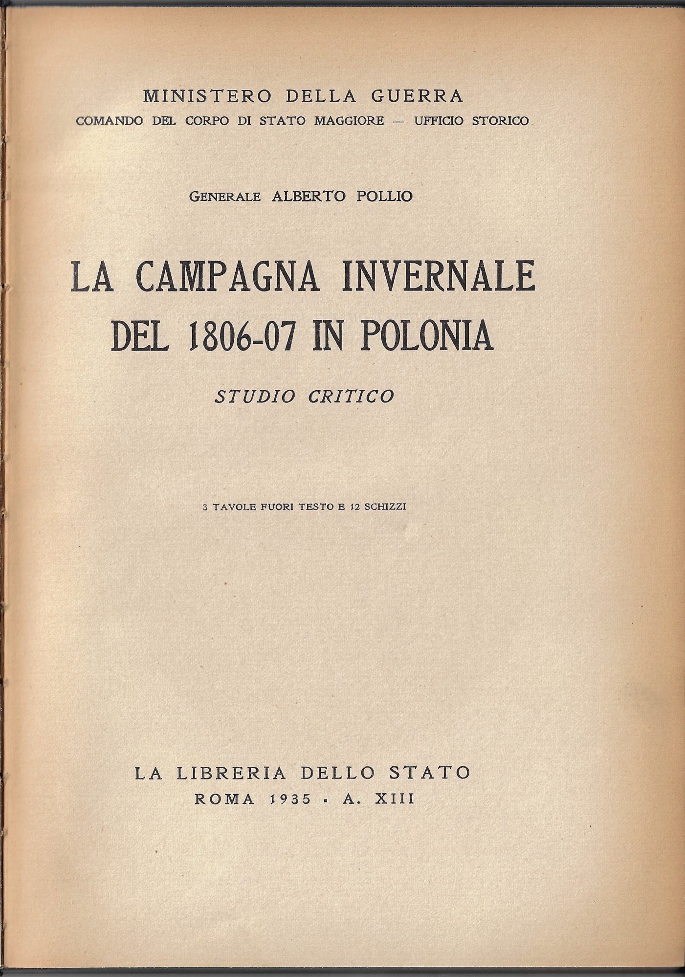 La campagna invernale del 1806-07 in Polonia : studio critico