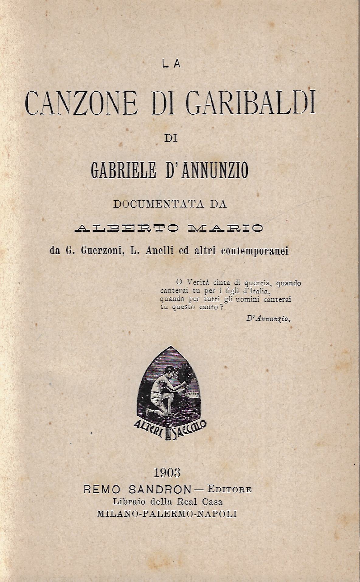 La Canzone di Garibaldi di Gabriele D'Annunzio