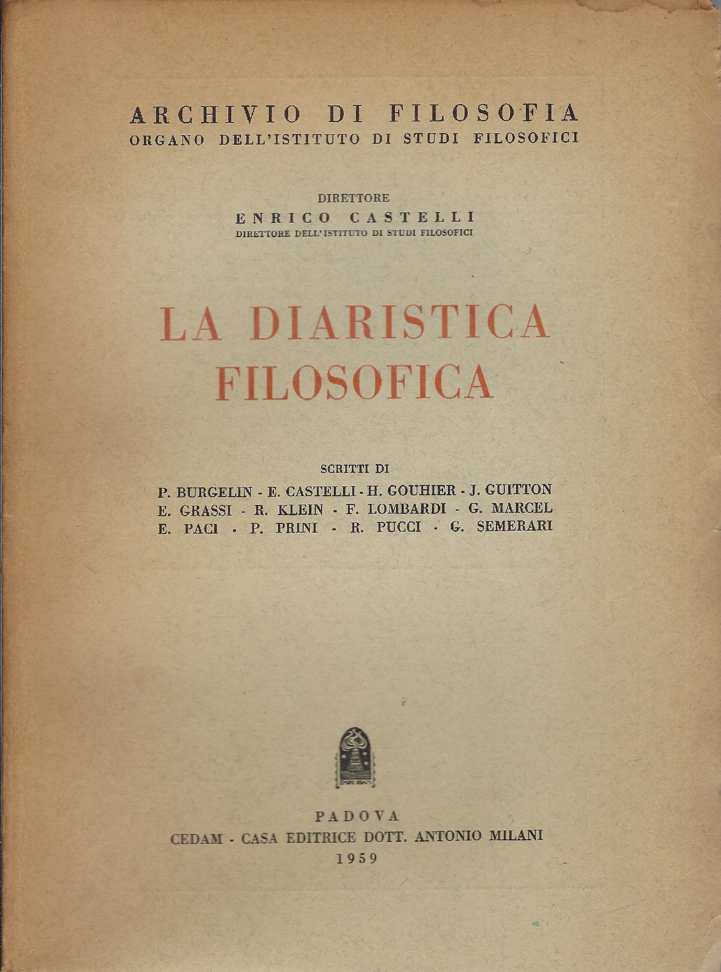 La diaristica filosofica