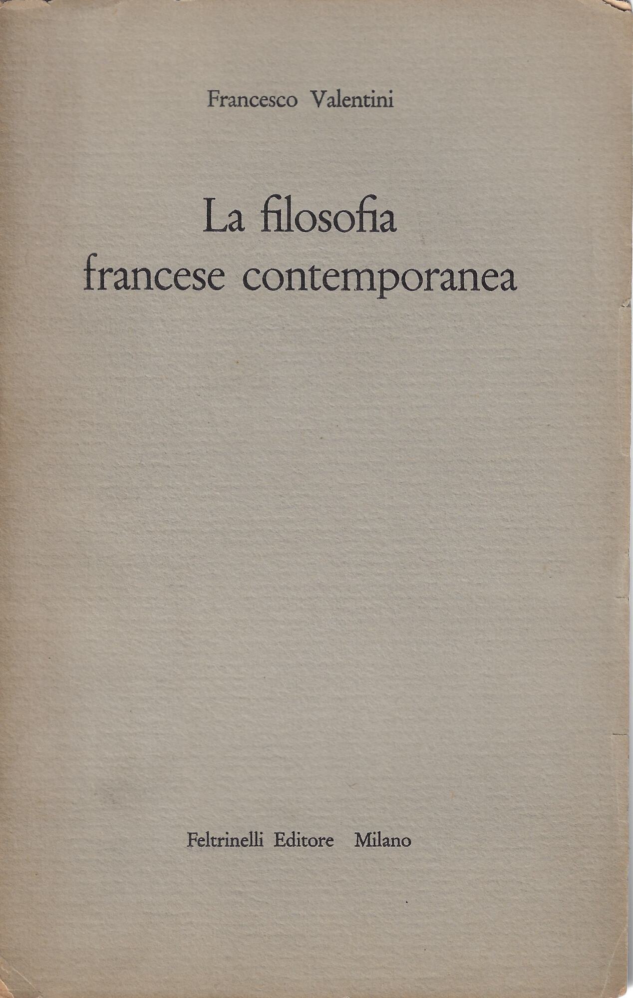 La filosofia francese contemporanea