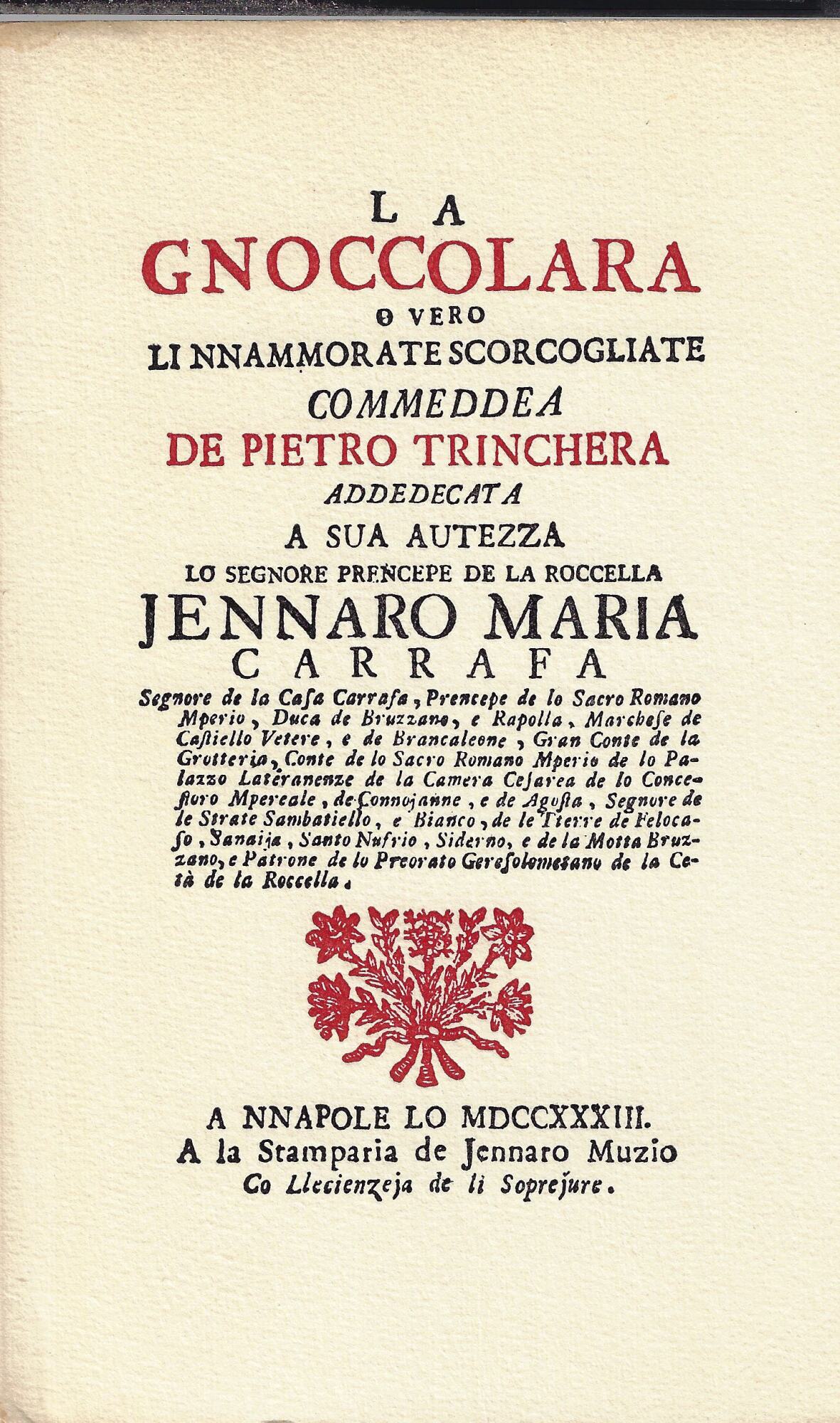 La Gnoccolara o vero li nnammorate scorcogliate (rist. anast,)