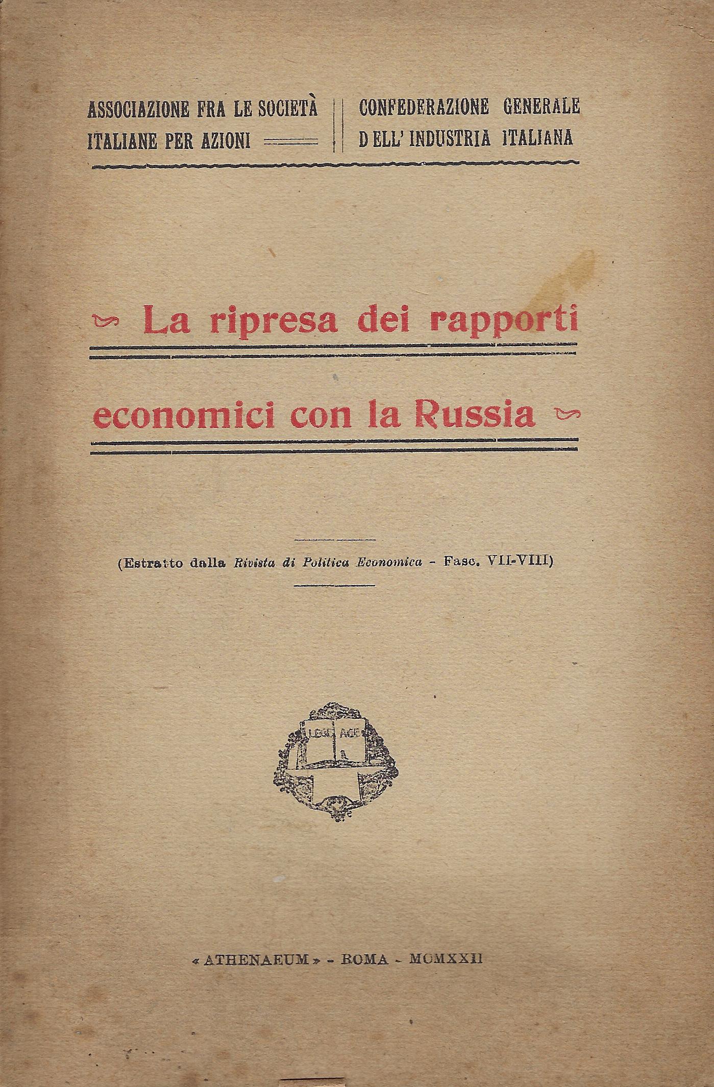 La ripresa dei rapporti economici con la Russia
