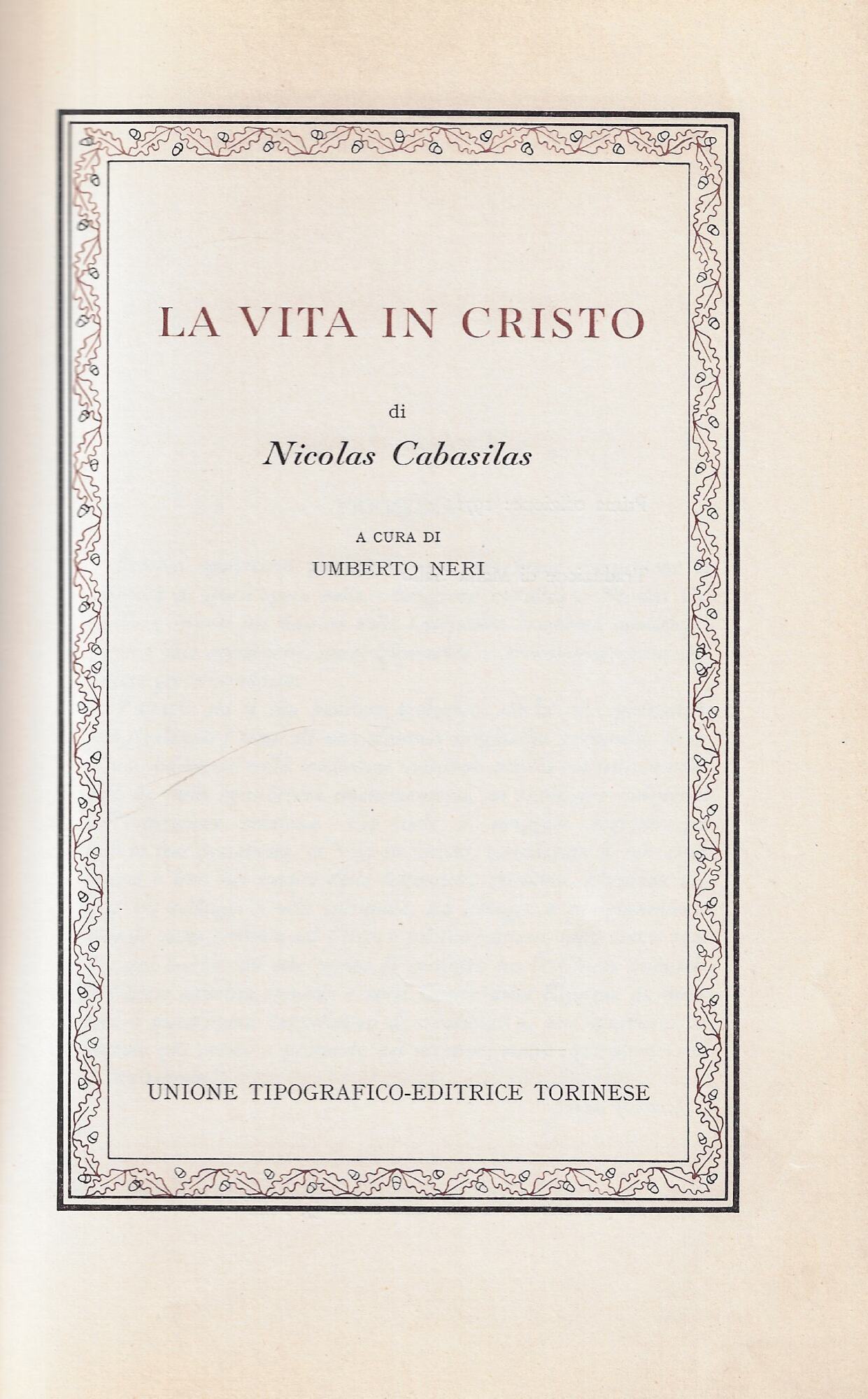 La vita in Cristo