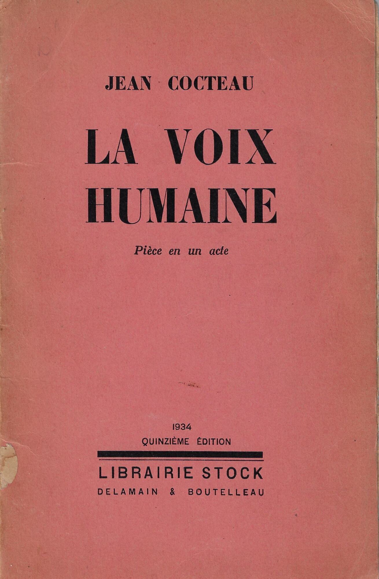 La voix humaine : piece en un acte