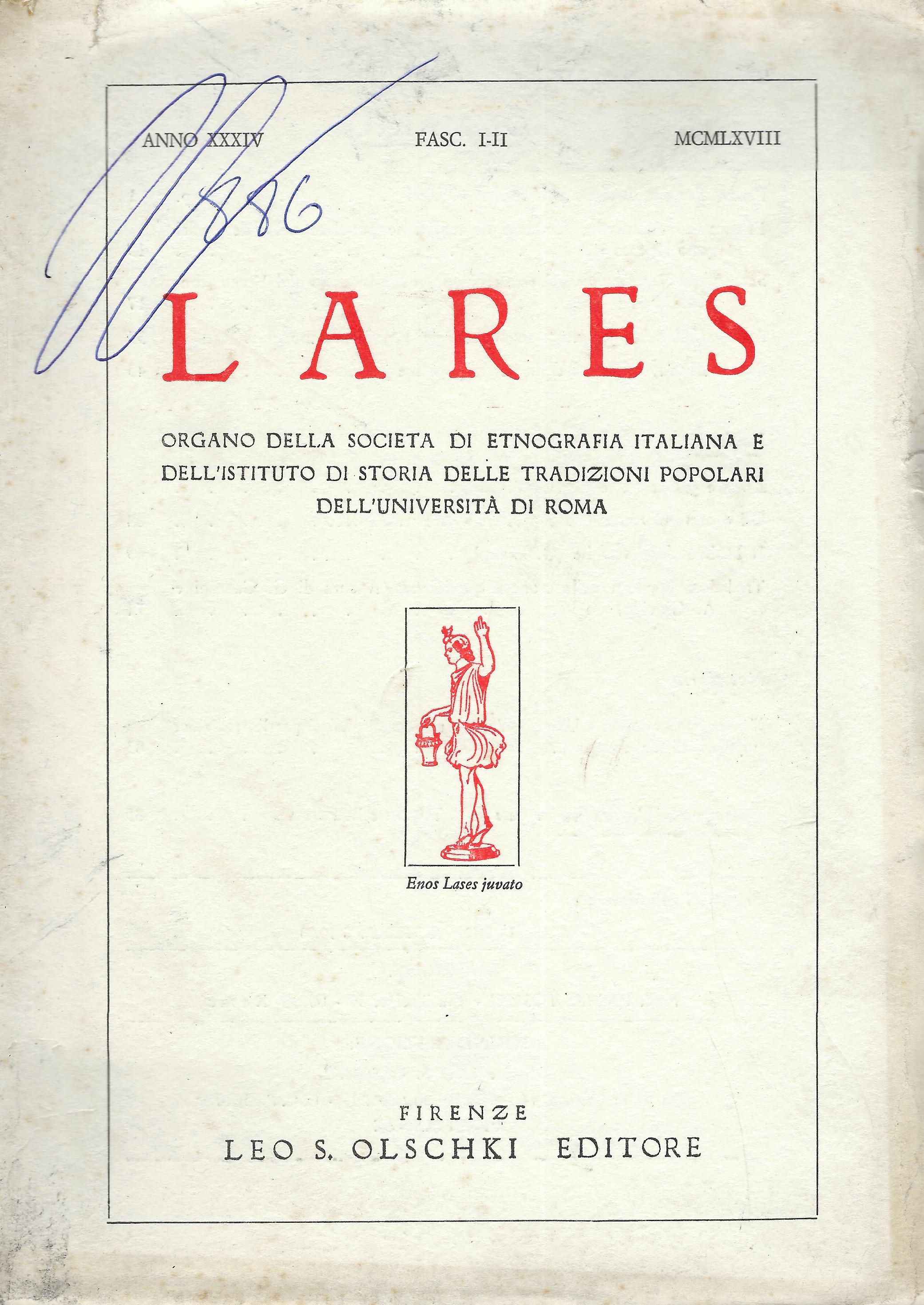 Lares: organo della società di etnografia italiana e dell'Istituto di …