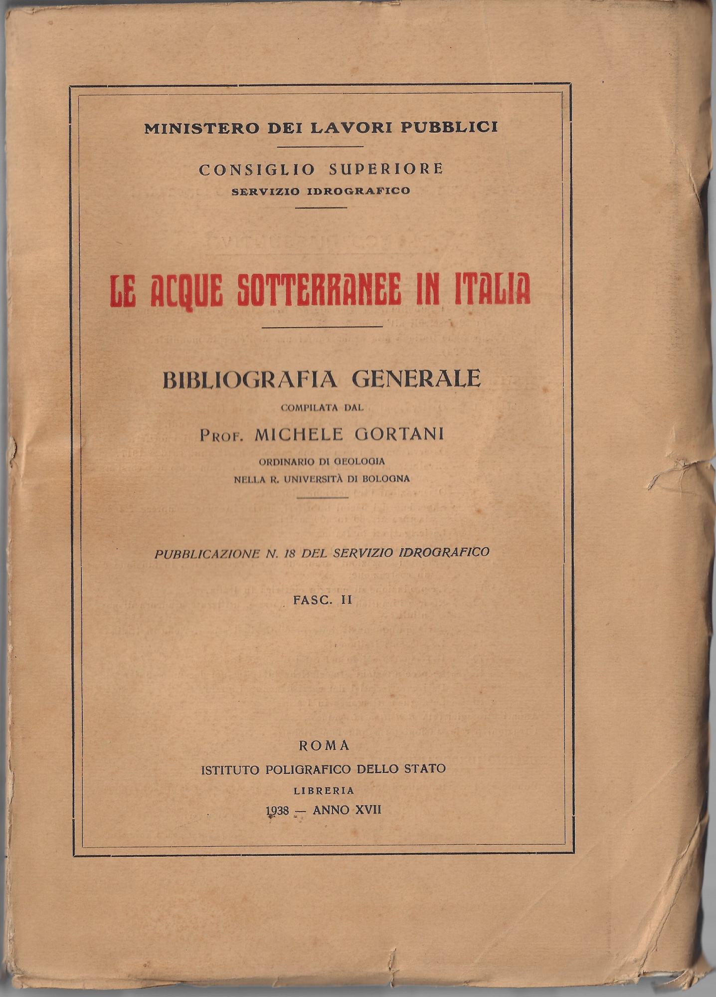 Le acque sotterranee in Italia : fasc. 2.