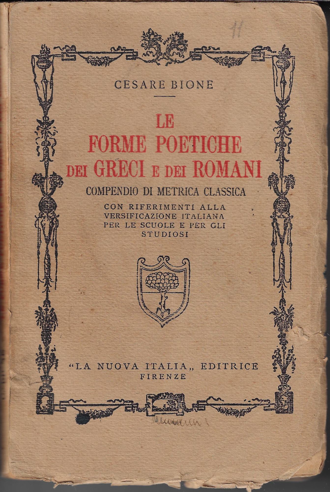 Le forme poetiche dei greci e dei romani : compendio …