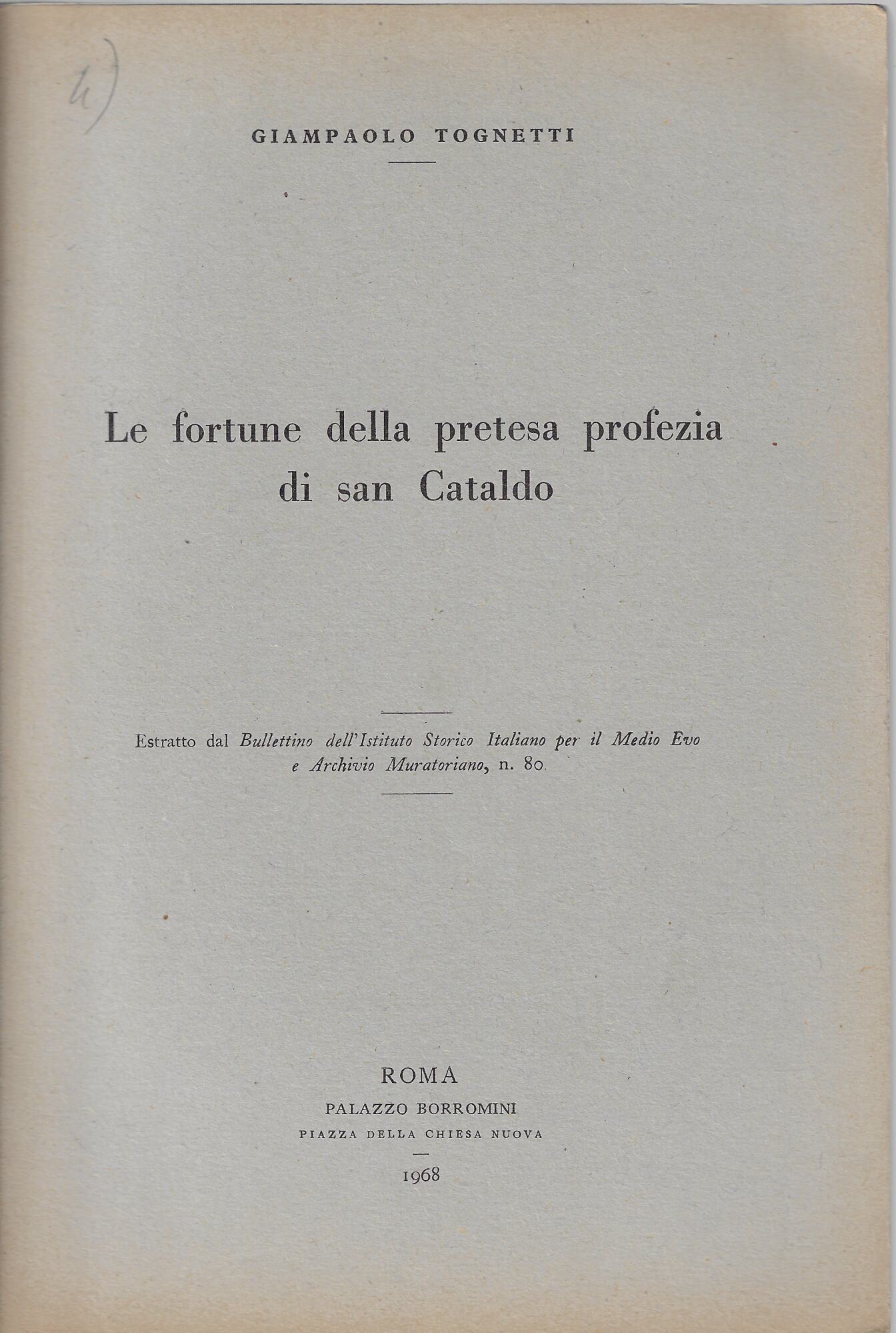 Le fortune della pretesa profezia di san Cataldo