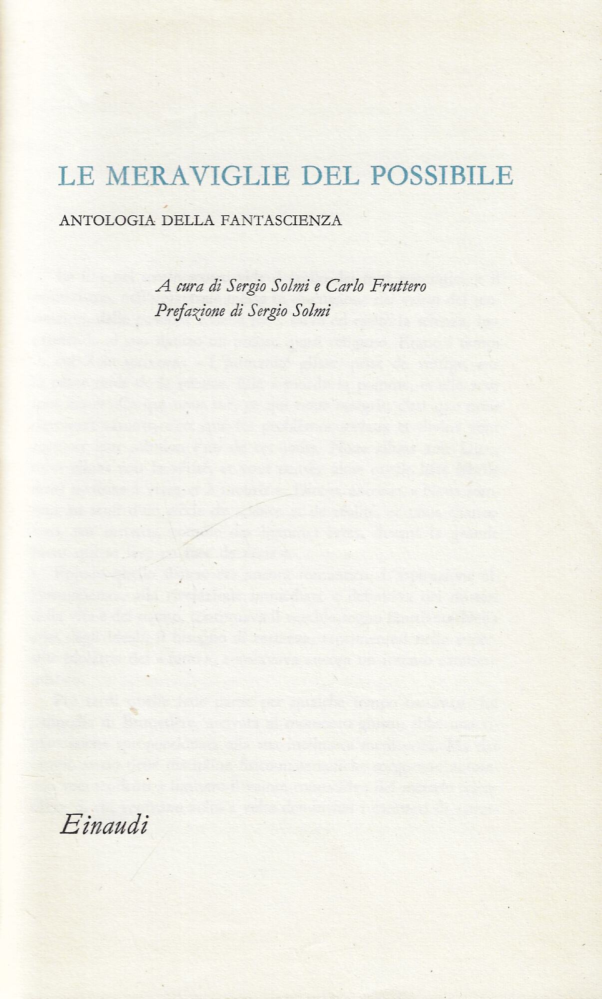 Le meraviglie del possibile : antologia della fantascienza