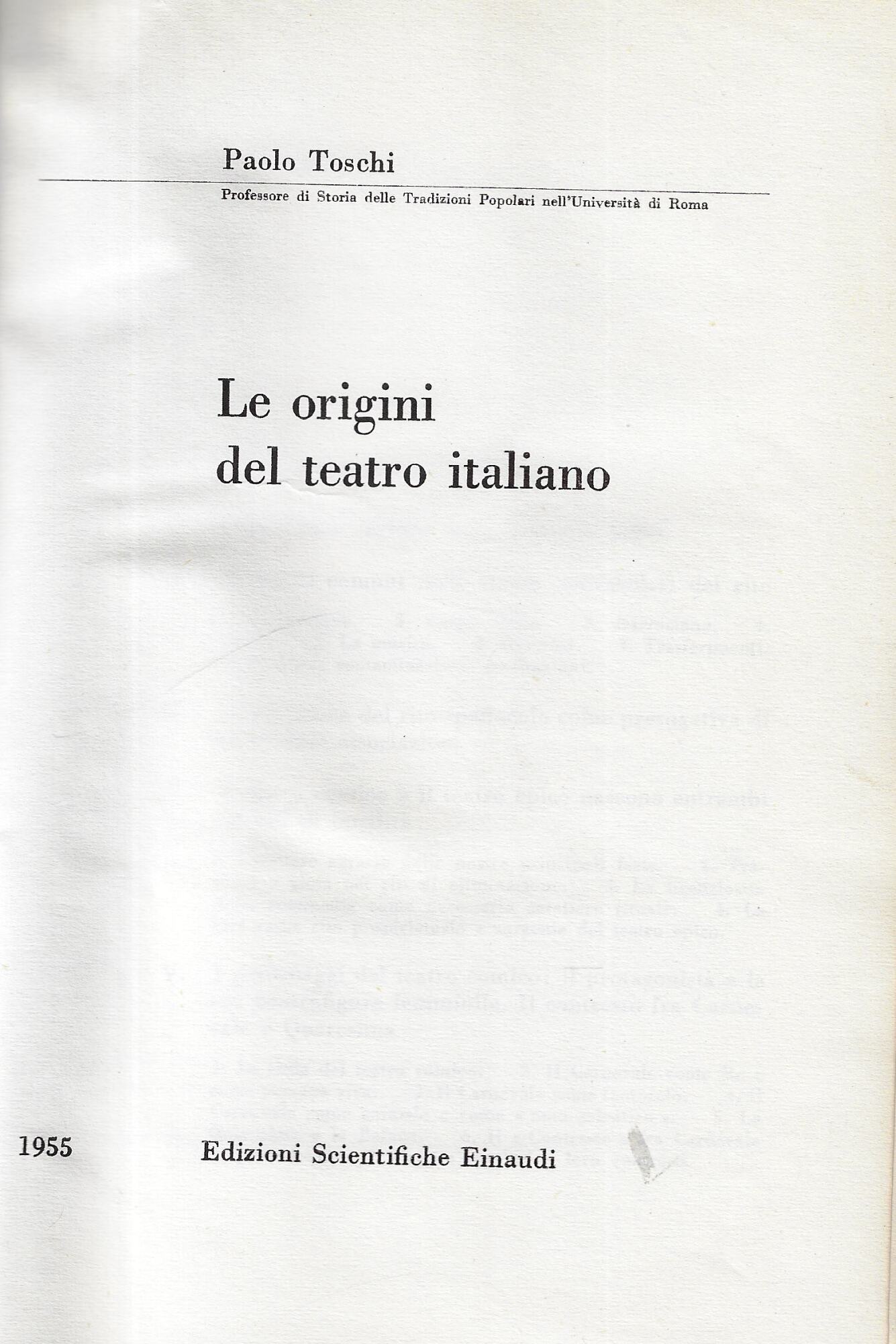 Le origini del teatro italiano