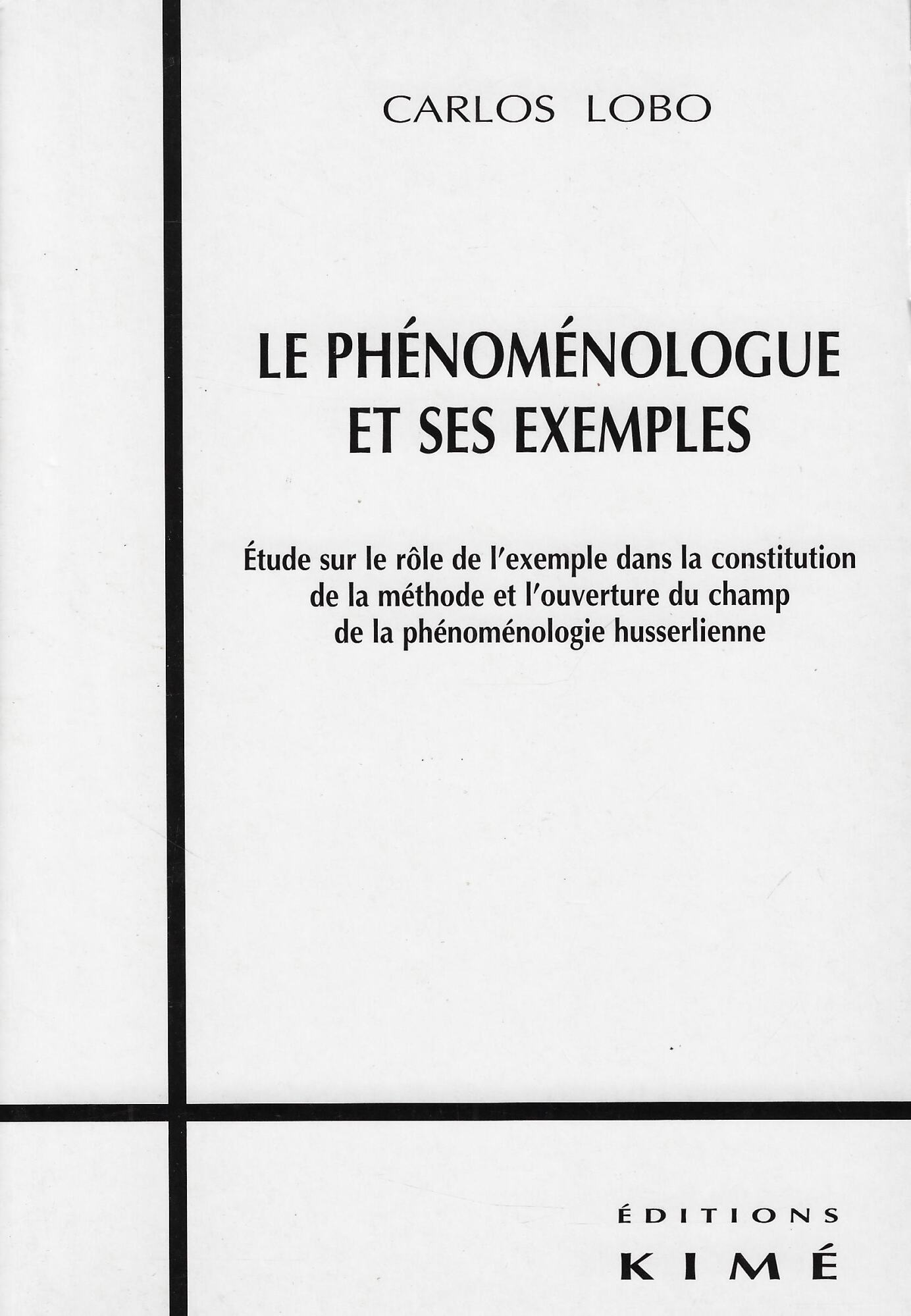 Le phénoménologue et ses exemples: Etude sur le rôle de …