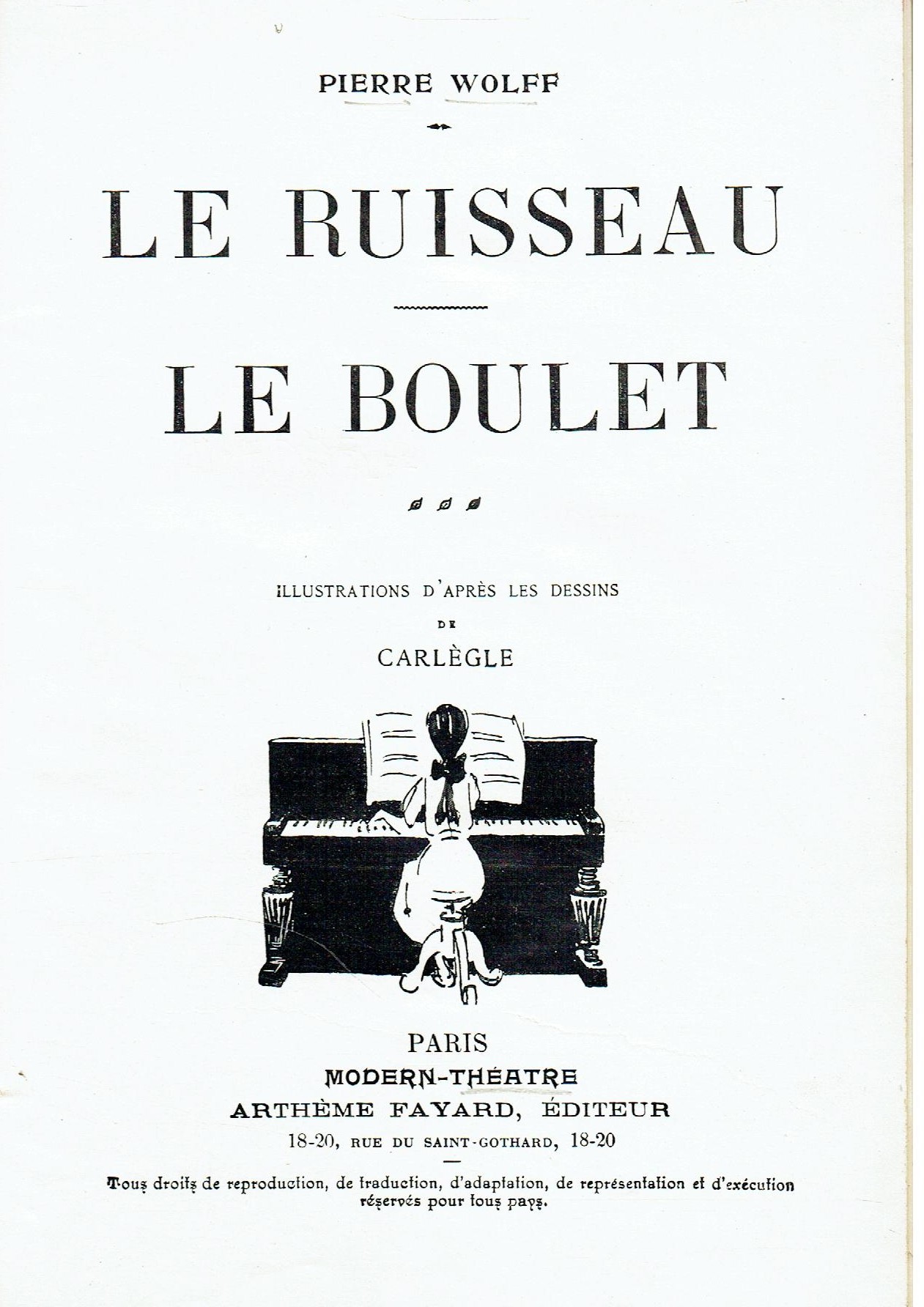 Le ruisseau; Le boulet; Le lys - fidèle! Le petit …