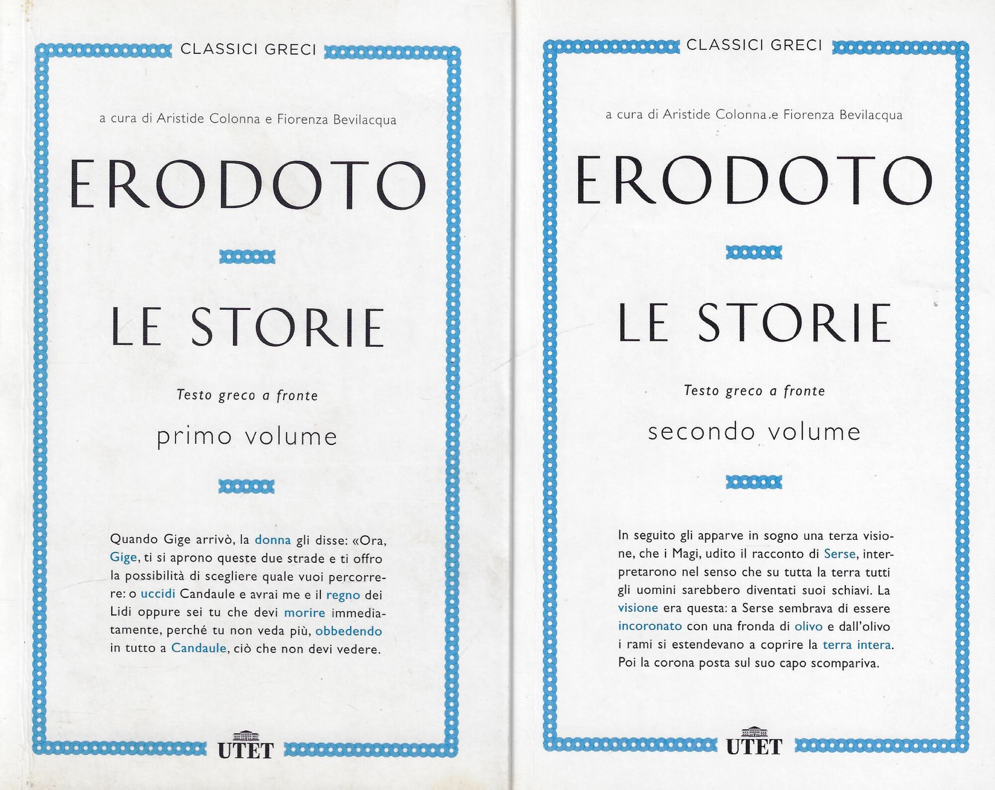Le storie. Testo greco a fronte (due volumi)
