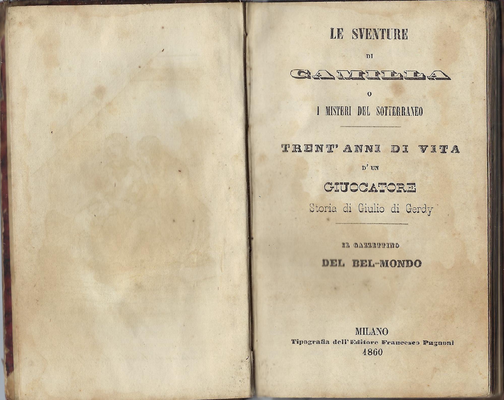 Le Sventure di Camilla o i misteri del sotterraneo, legato …