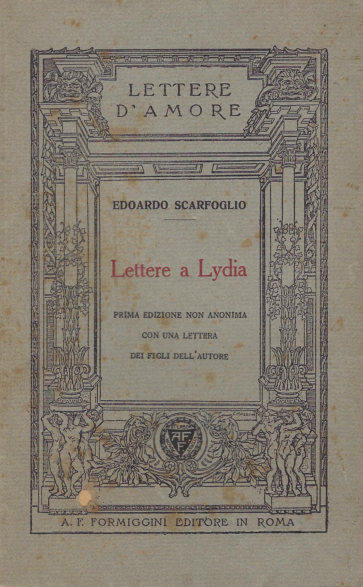 Lettere a Lydia : prima edizione non anonima con una …