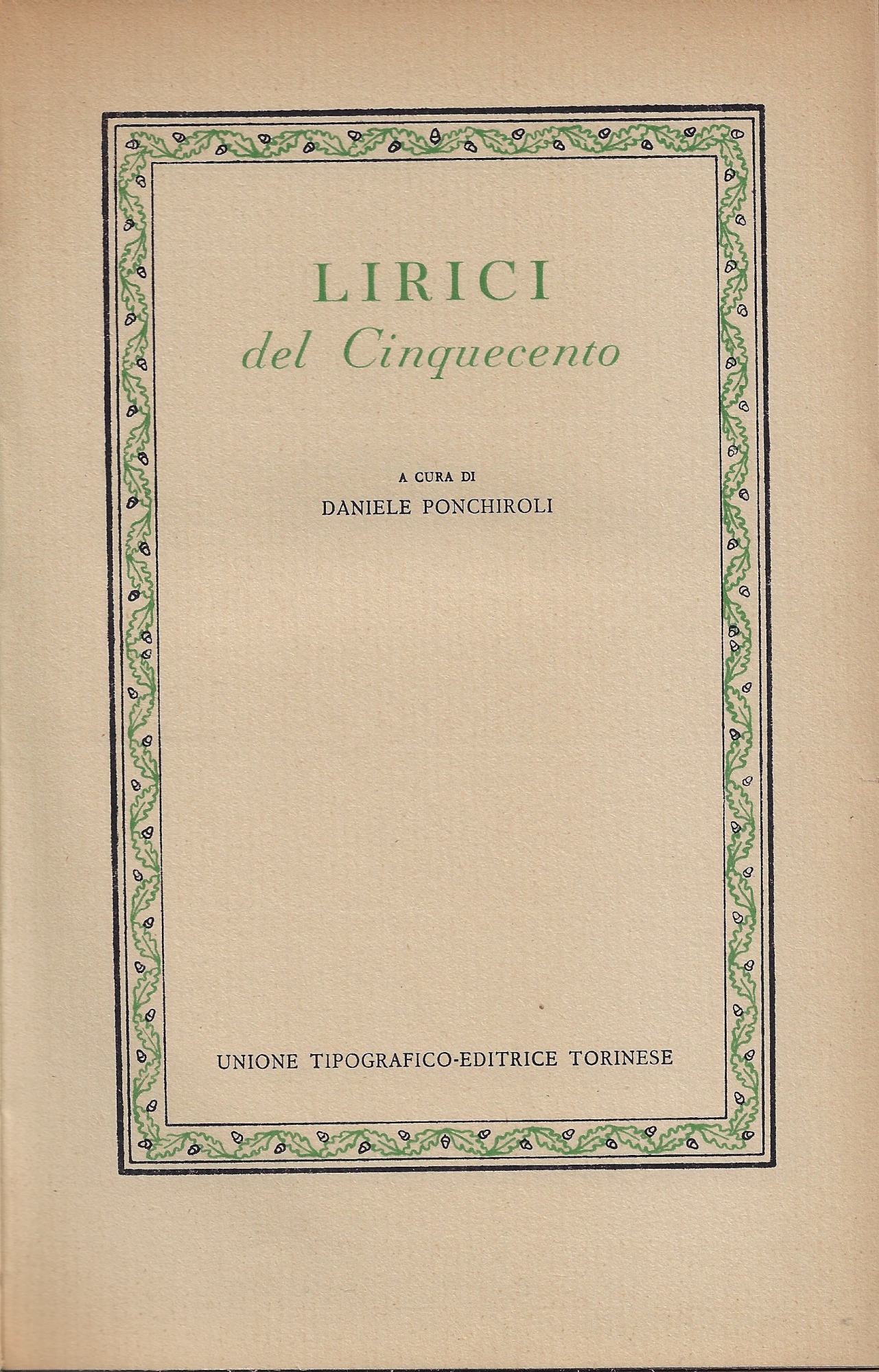 Lirici del Cinquecento