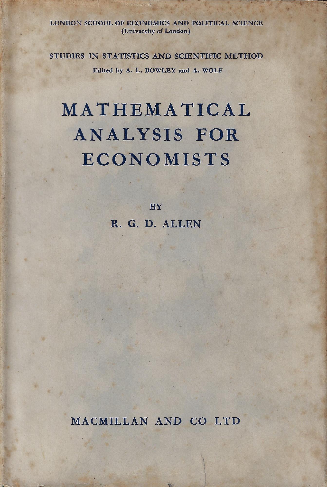 Mathematical analysis for economists