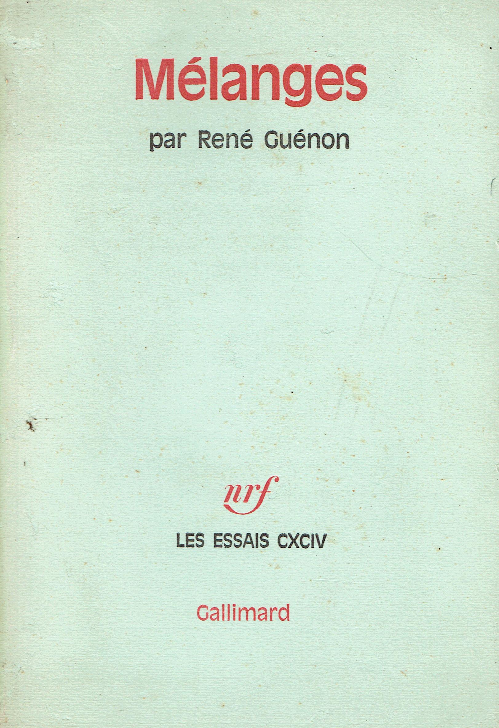 Mélanges par René Guénon