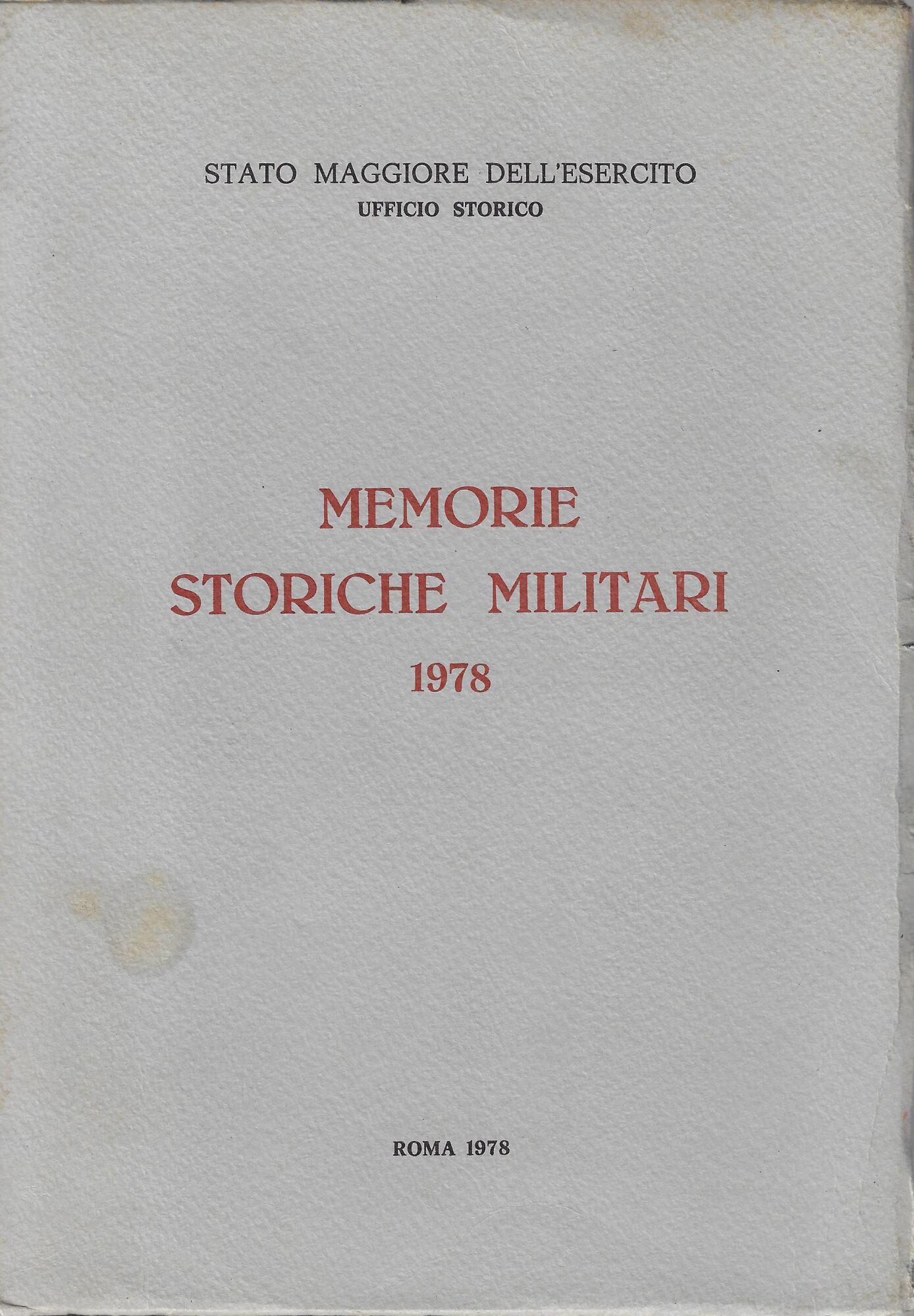 Memorie storiche militari 1978