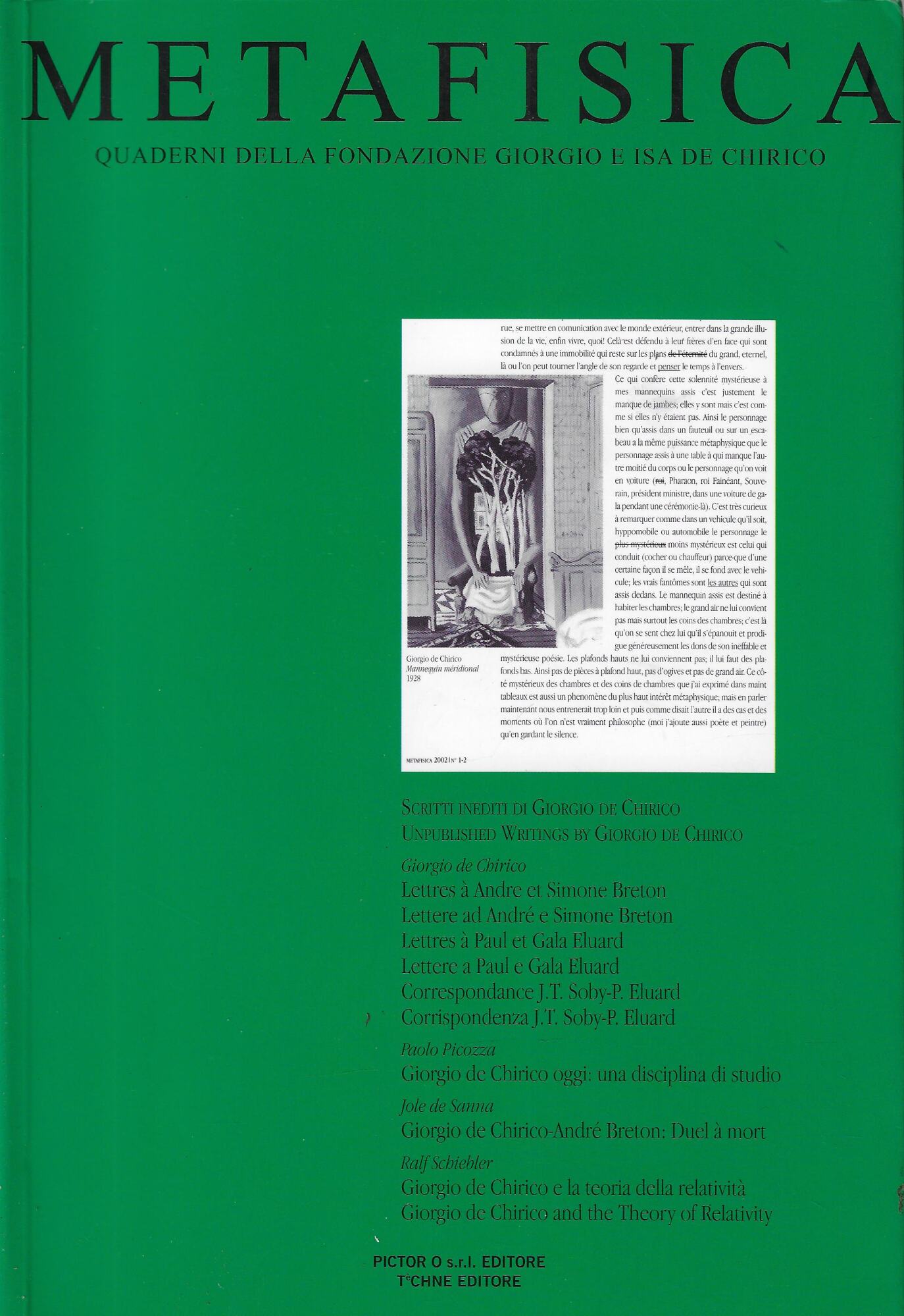 Metafisica. Quaderni della Fondazione Giorgio e Isa De Chirico n.1-2.
