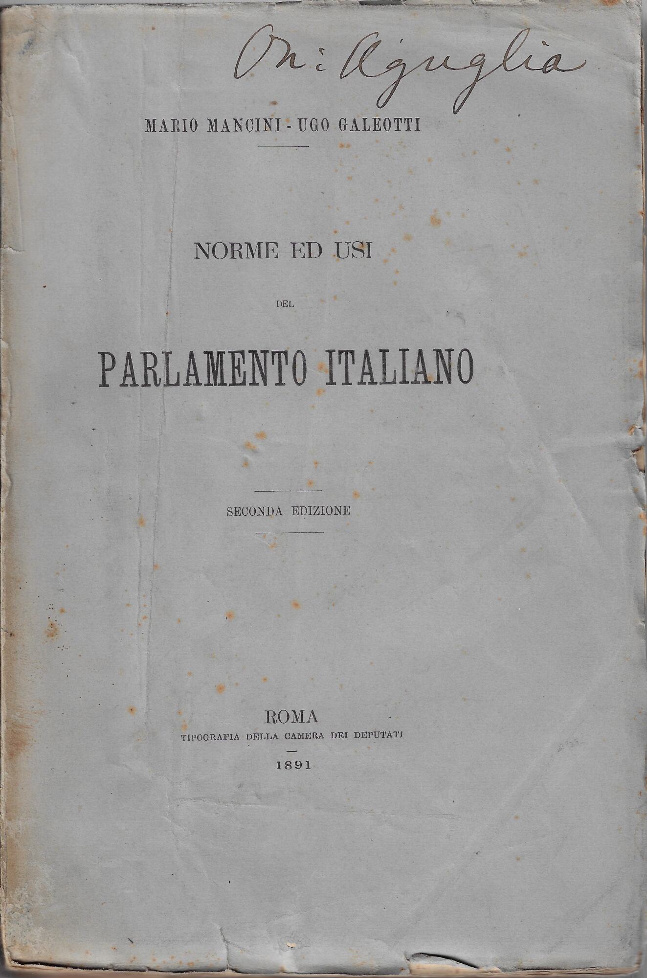 Norme ed usi del Parlamento italiano