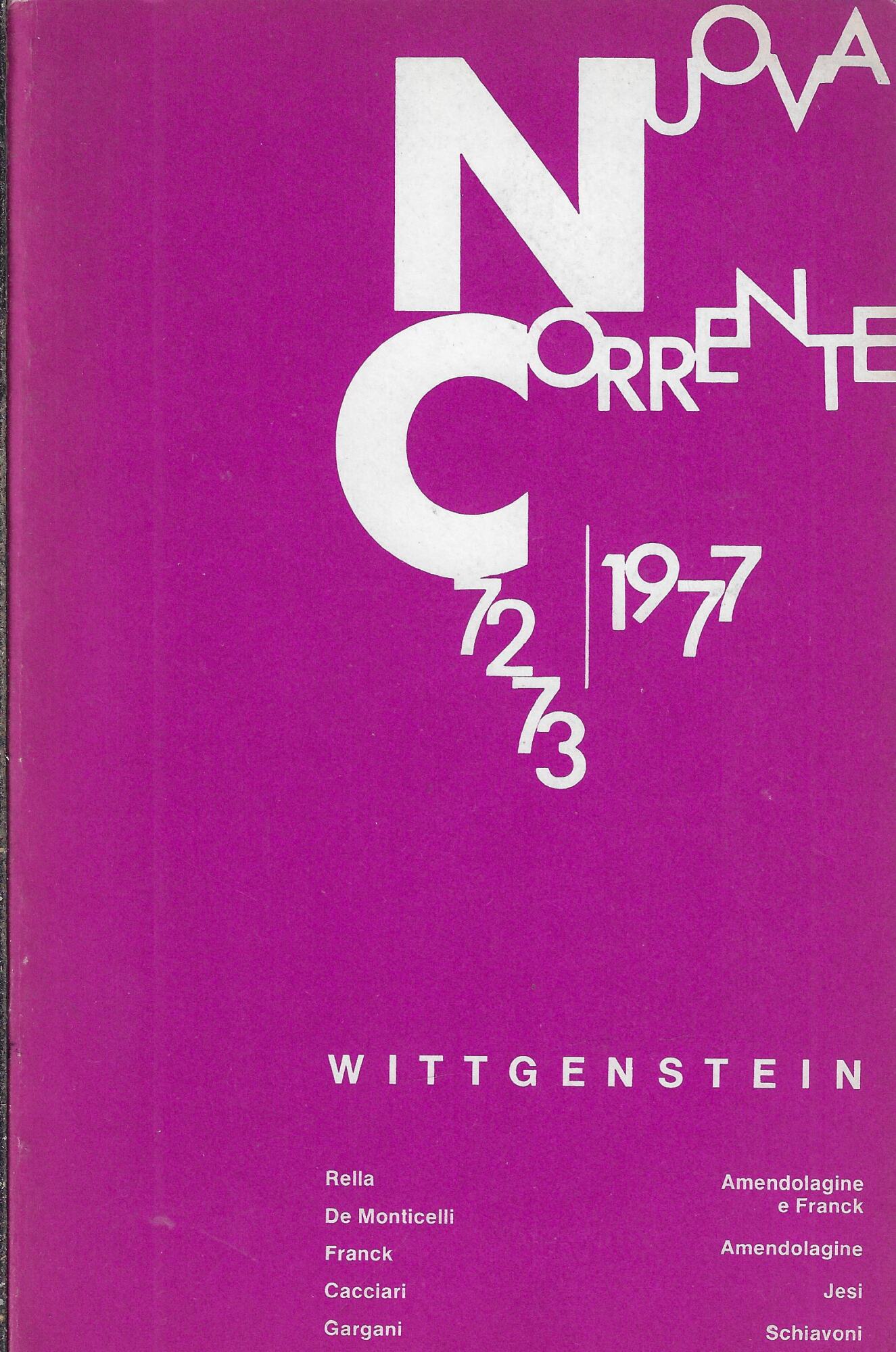Nuova corrente 72-73, 1977: Wittgenstein
