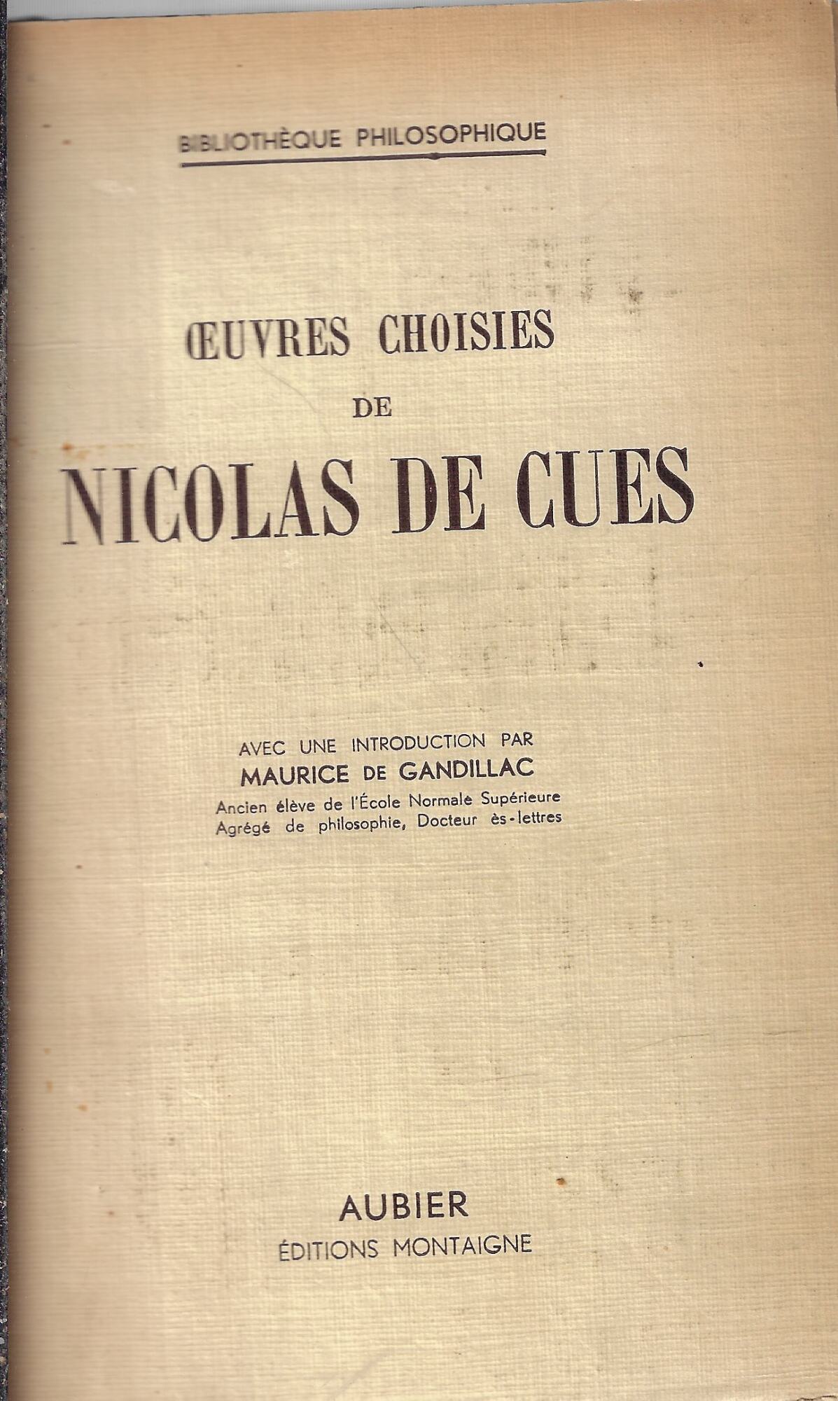 Oeuvres choisies de Nicolas de Clues