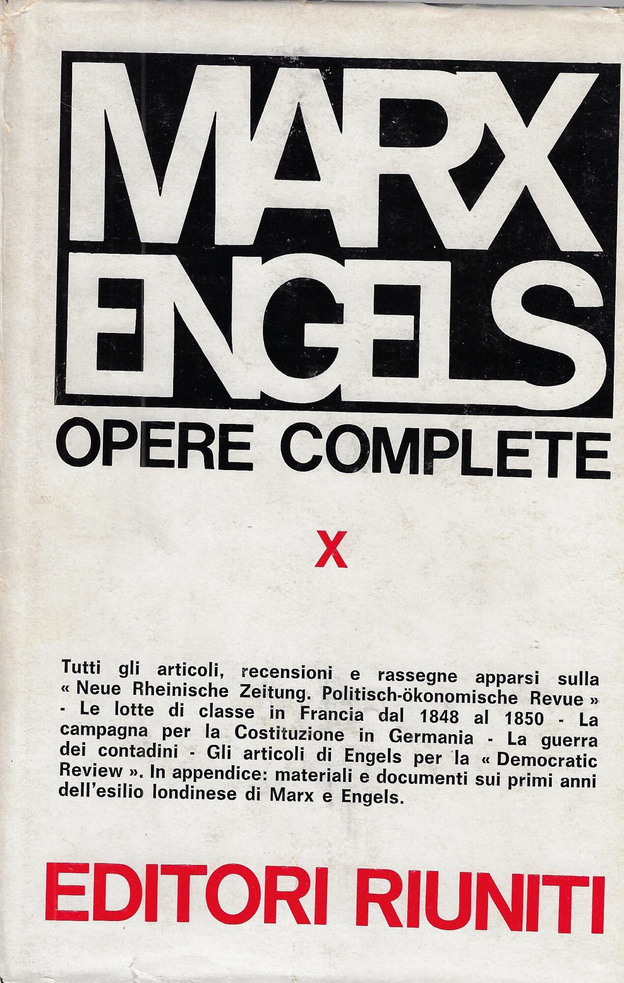 Opere complete, vol. 10: settembre 1849-giugno 1851