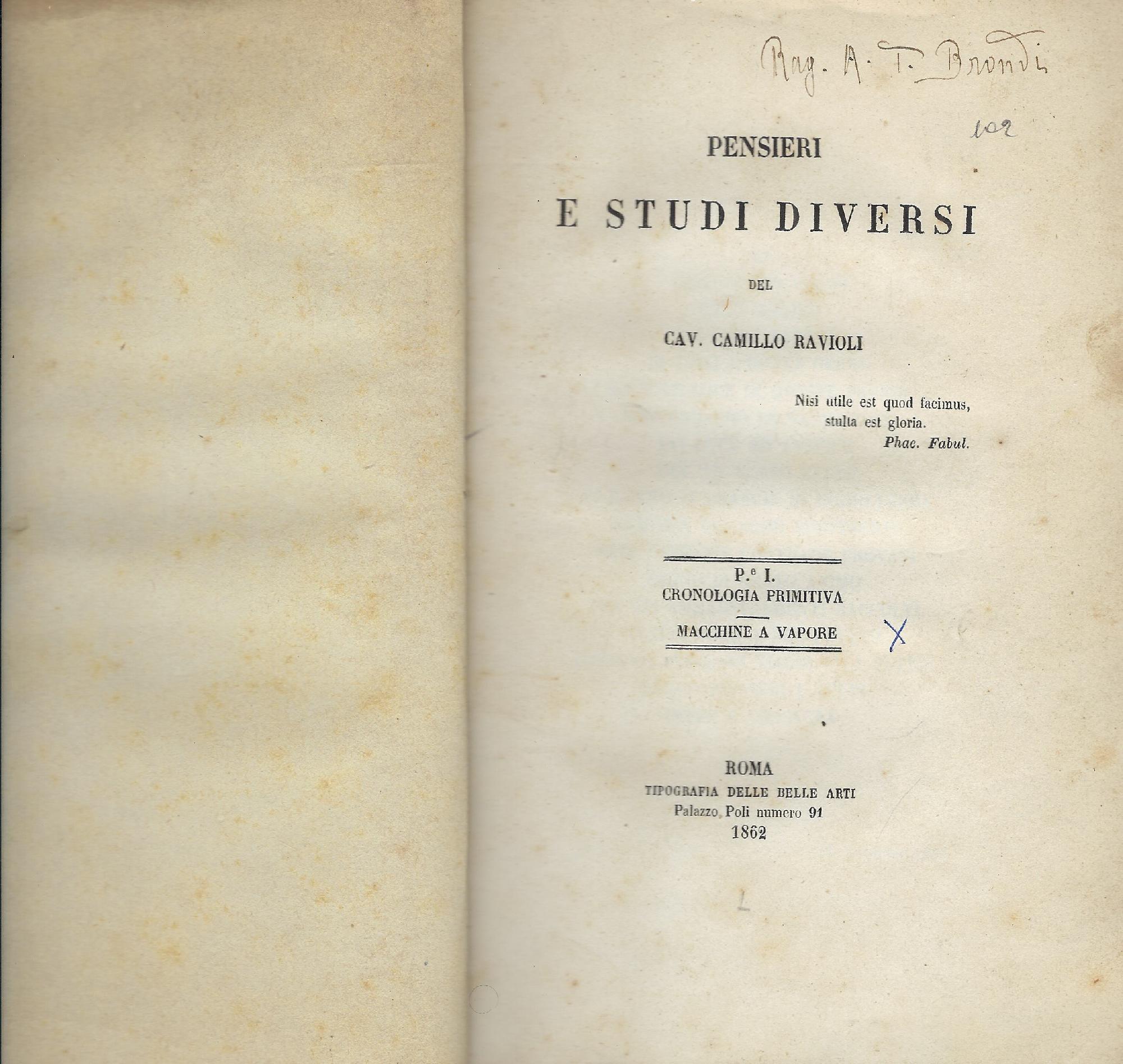 Pensieri e studi diversi