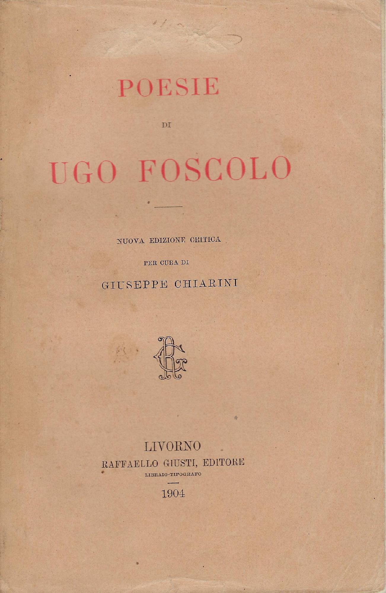 Poesie di Ugo Foscolo