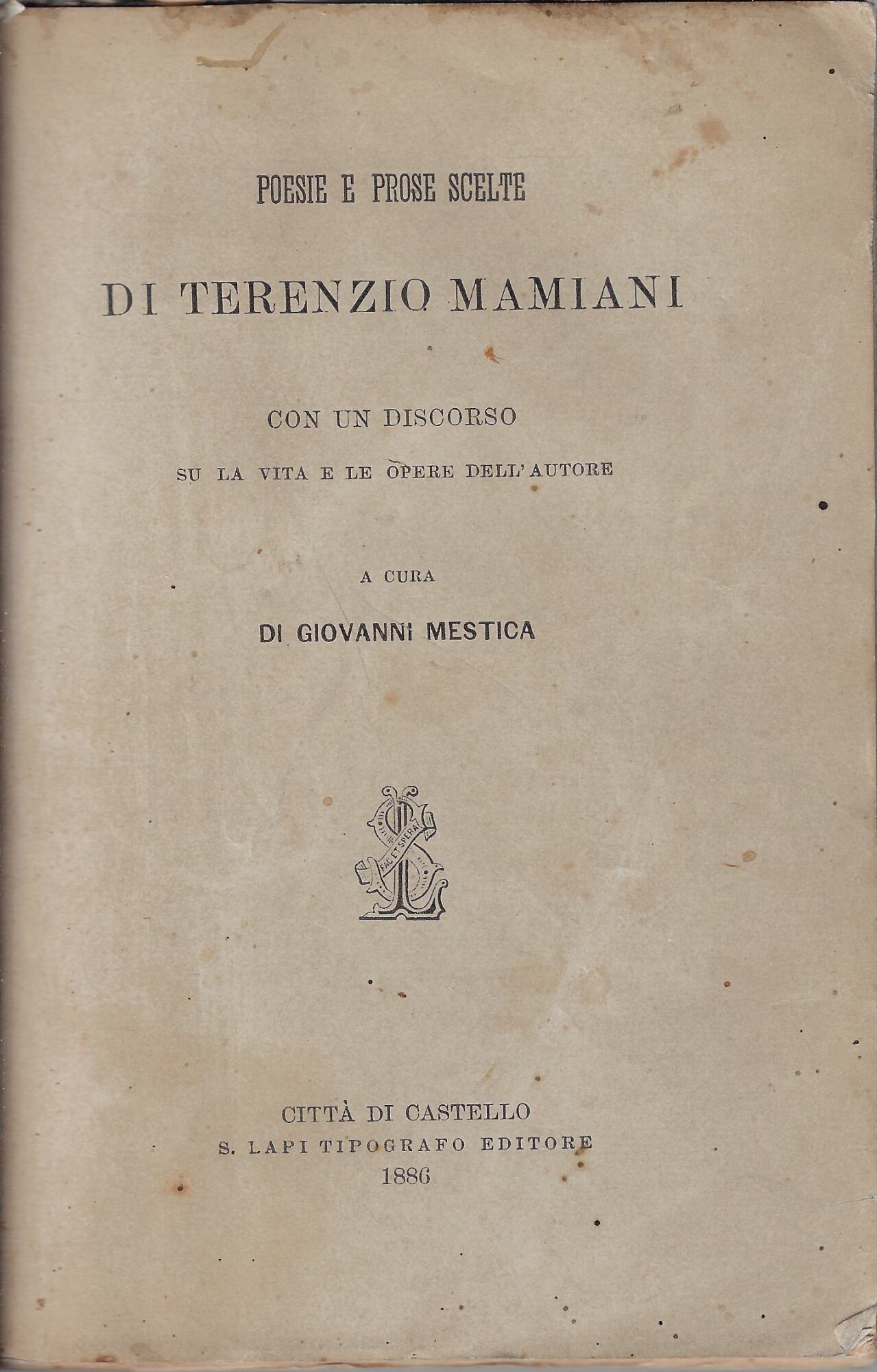 Poesie e prose scelte di Terenzio Mamiani