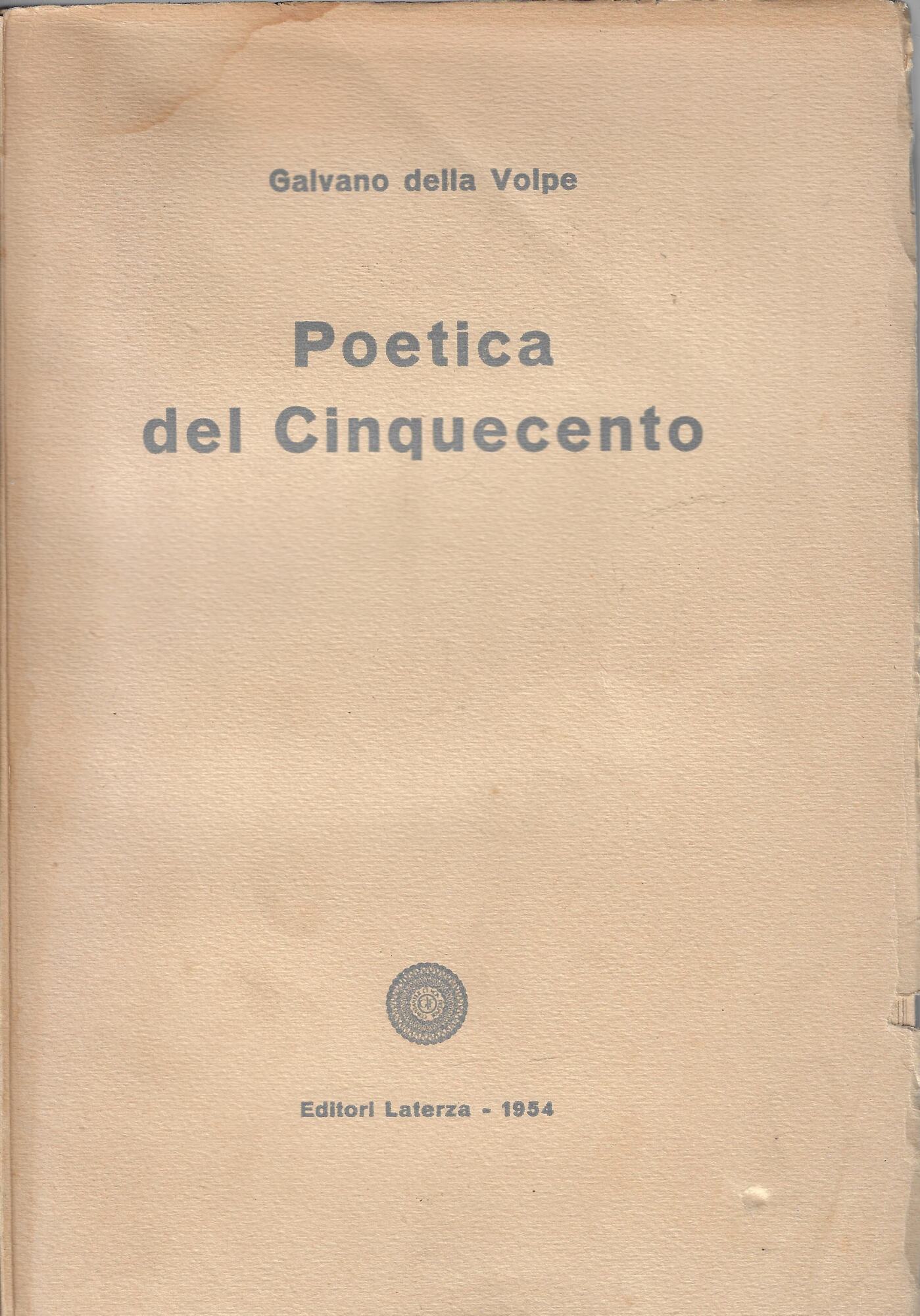 Poetica del Cinquecento
