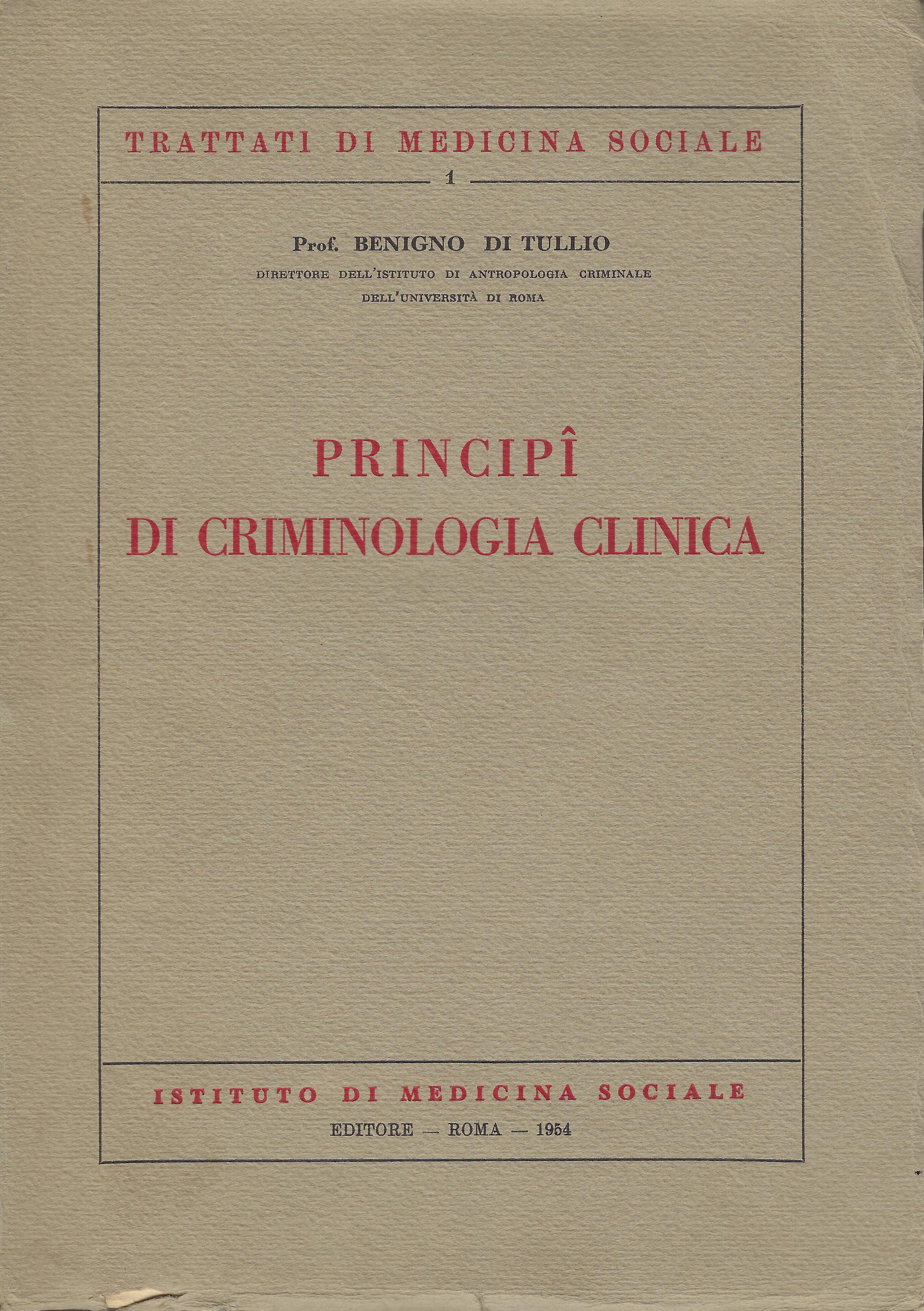 Principi di criminologia clinica