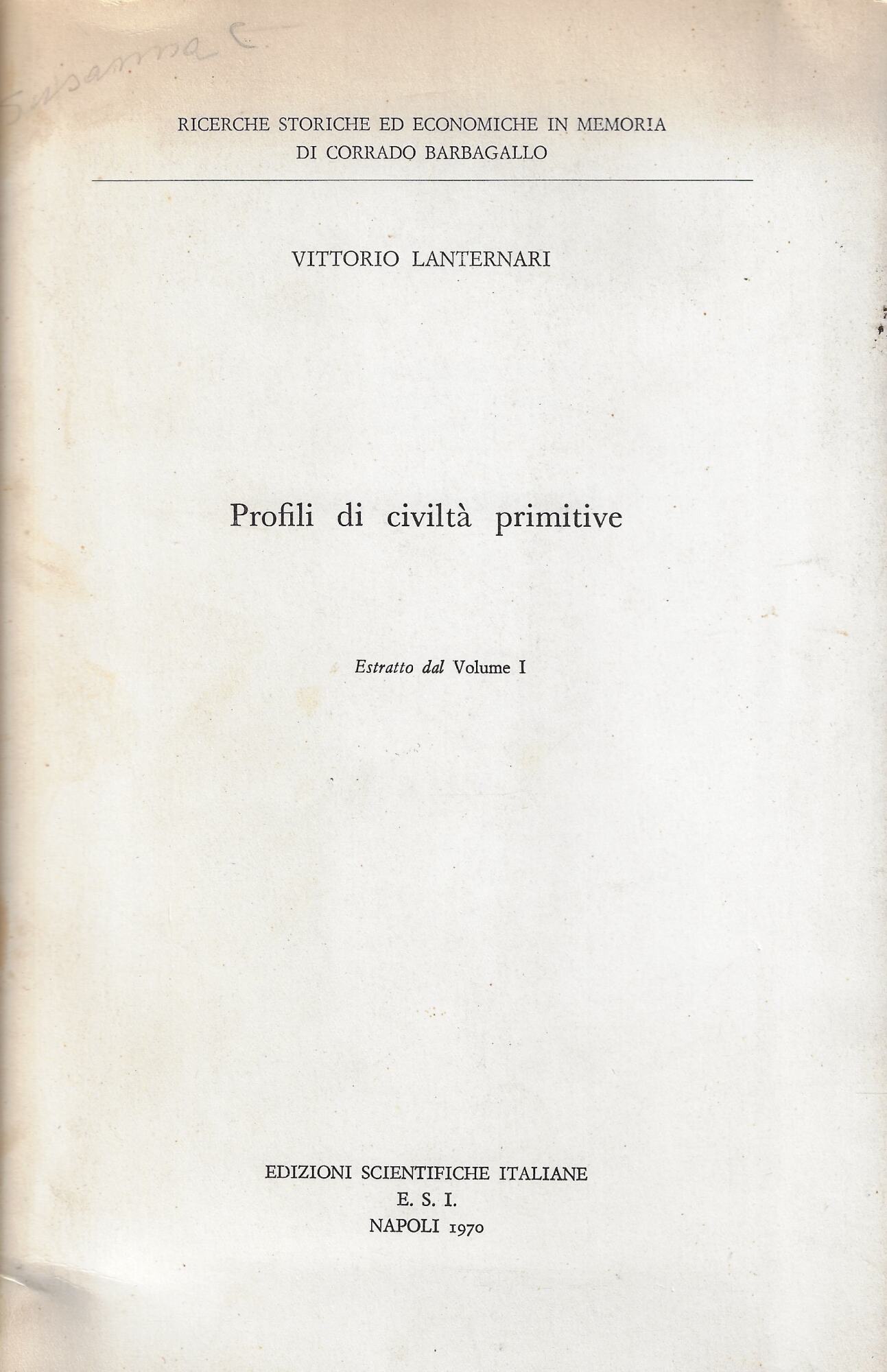 Profili di civiltà primitive