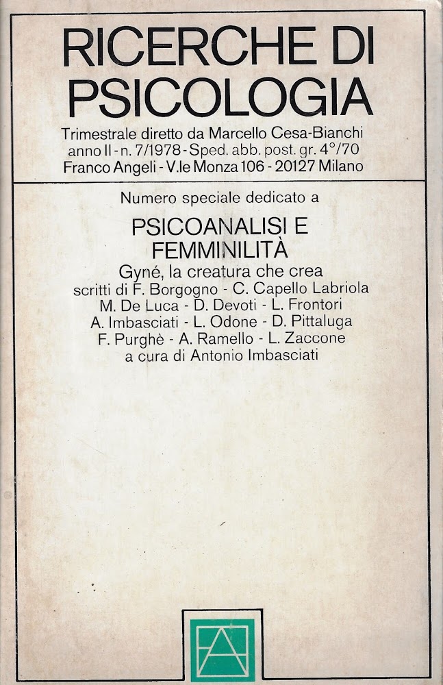 Psicoanalisi e femminilità: numero speciale del trimestrale Ricerche di Psicologia