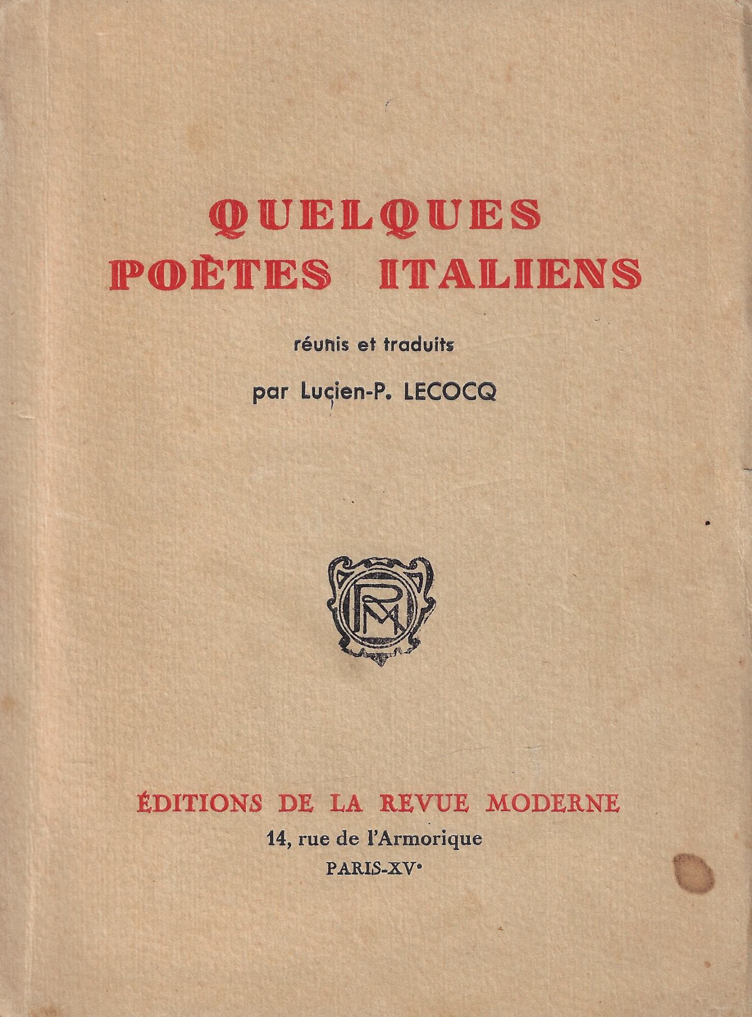 Quelques poètes italiens