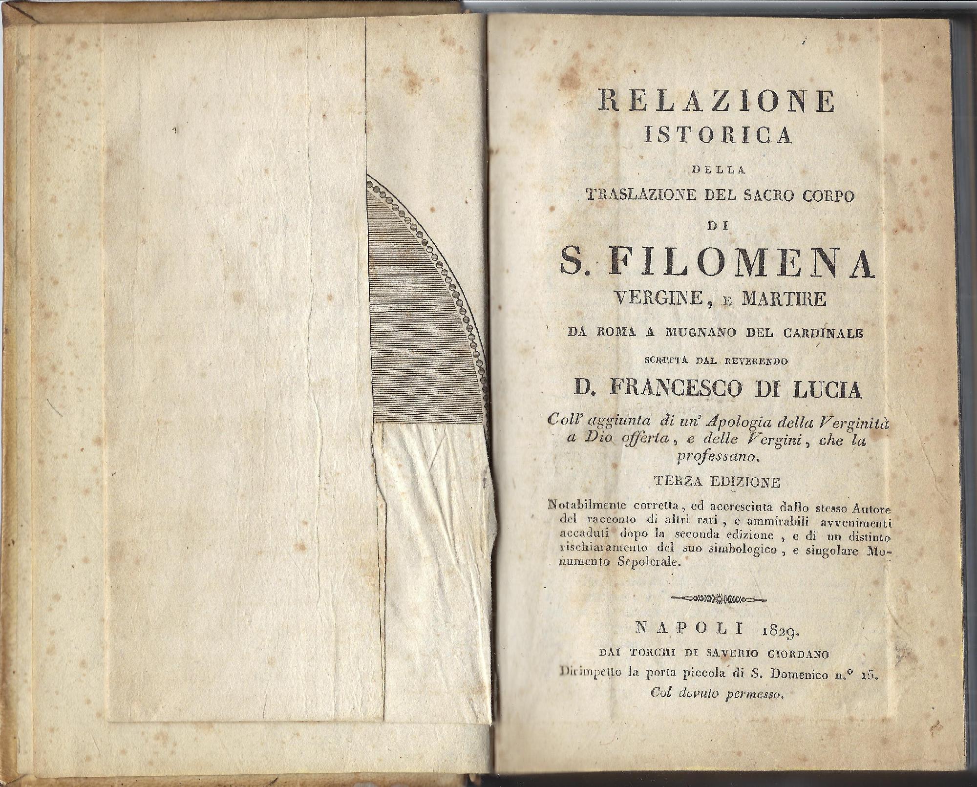 Relazione istorica della traslazione del Sacro Corpo di S. Filomena …